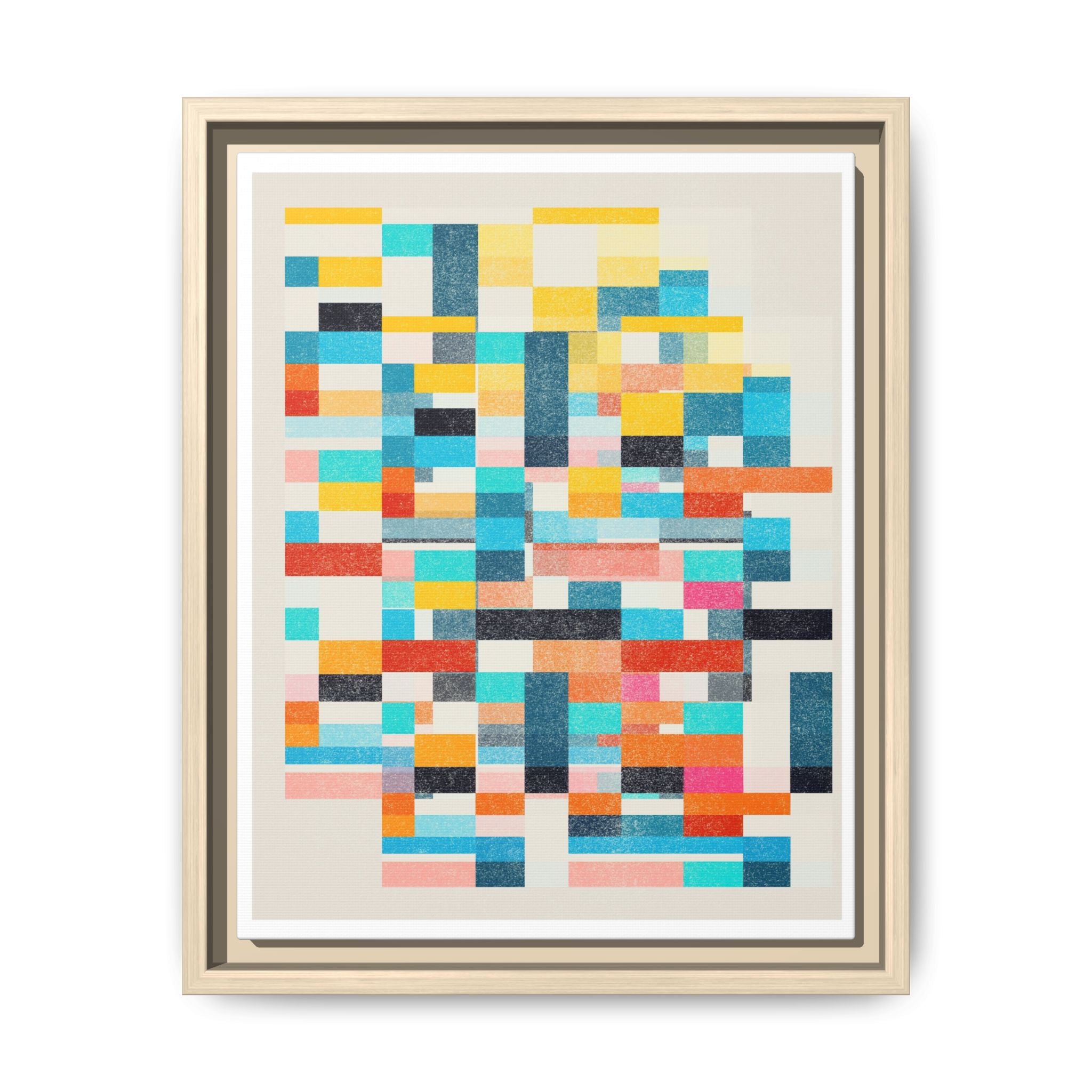 Chromatic Grid Reverie - Framed