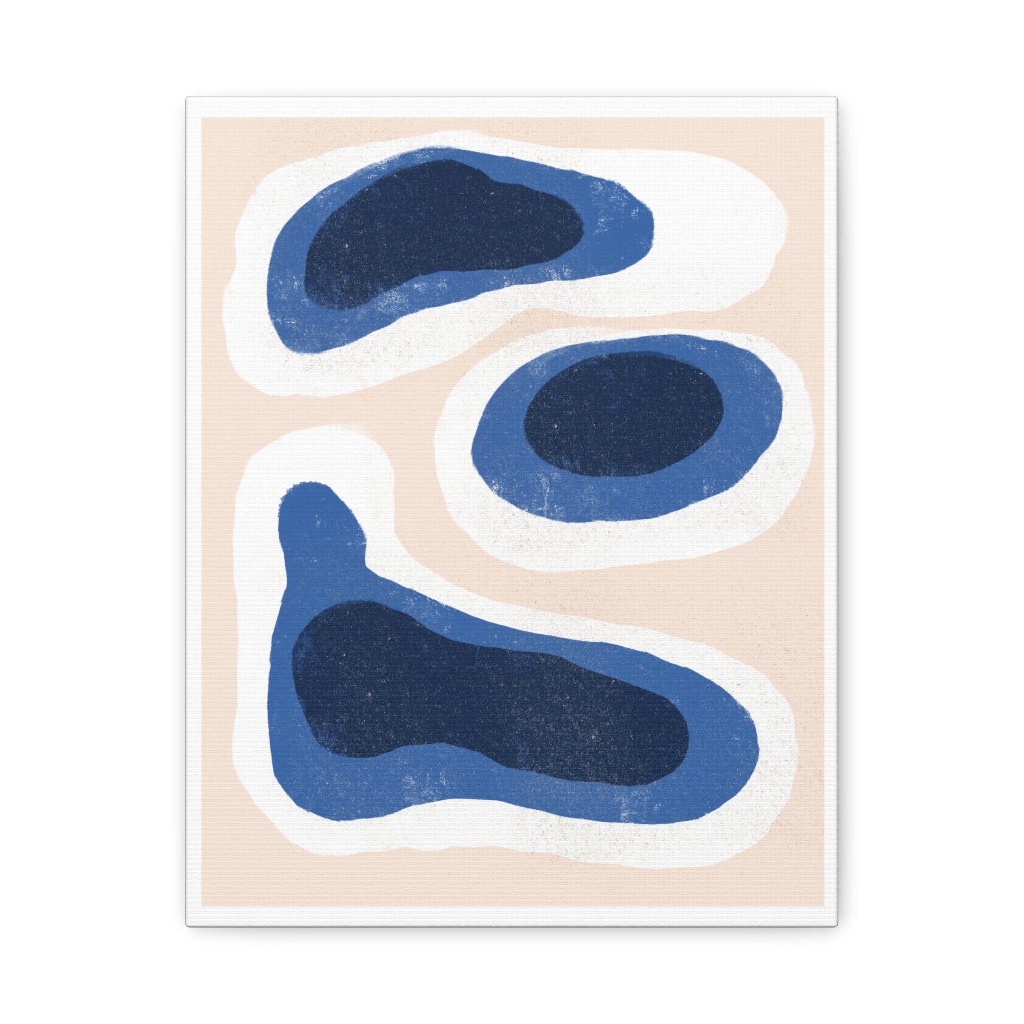 Indigo Tide Contours - Canvas