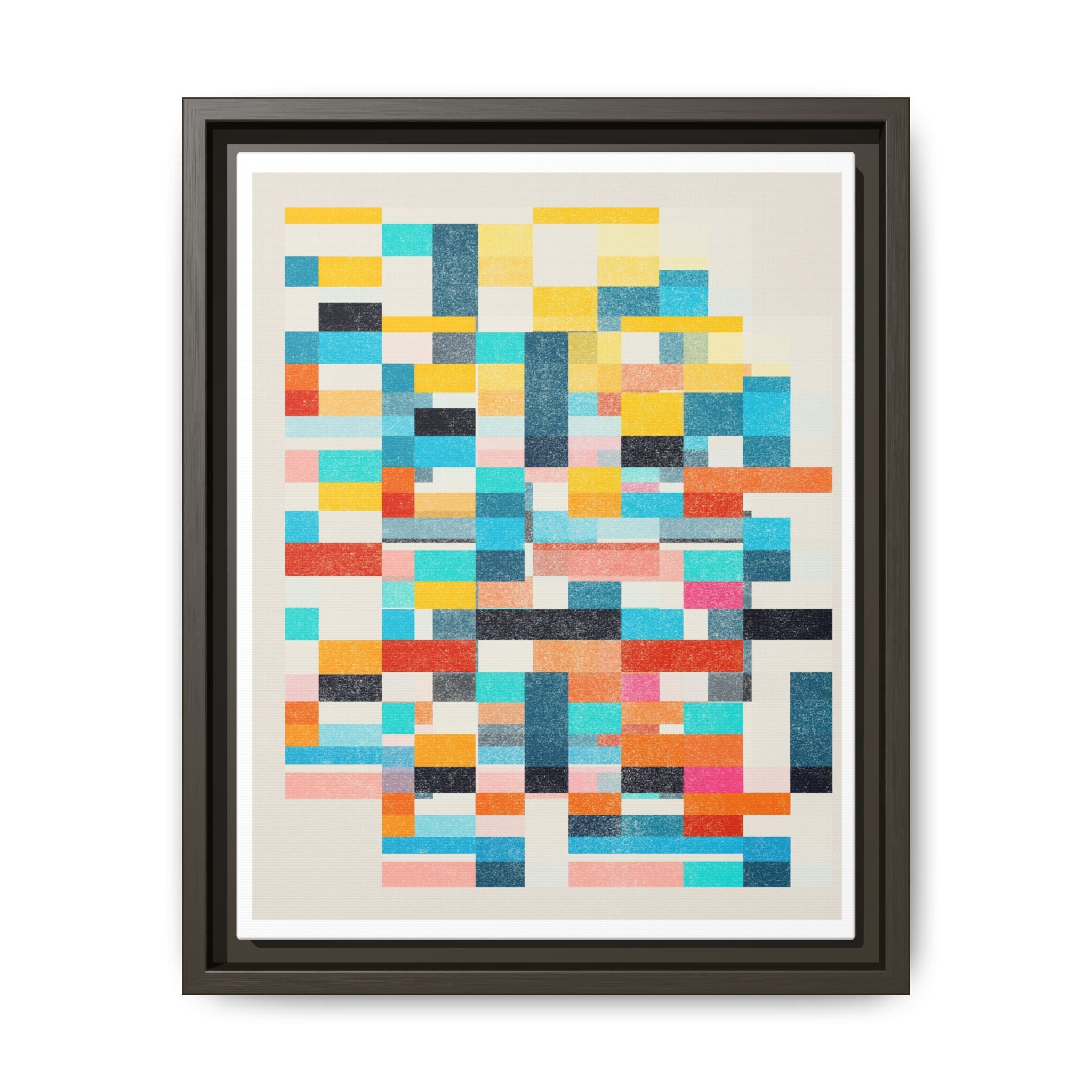 Chromatic Grid Reverie - Framed