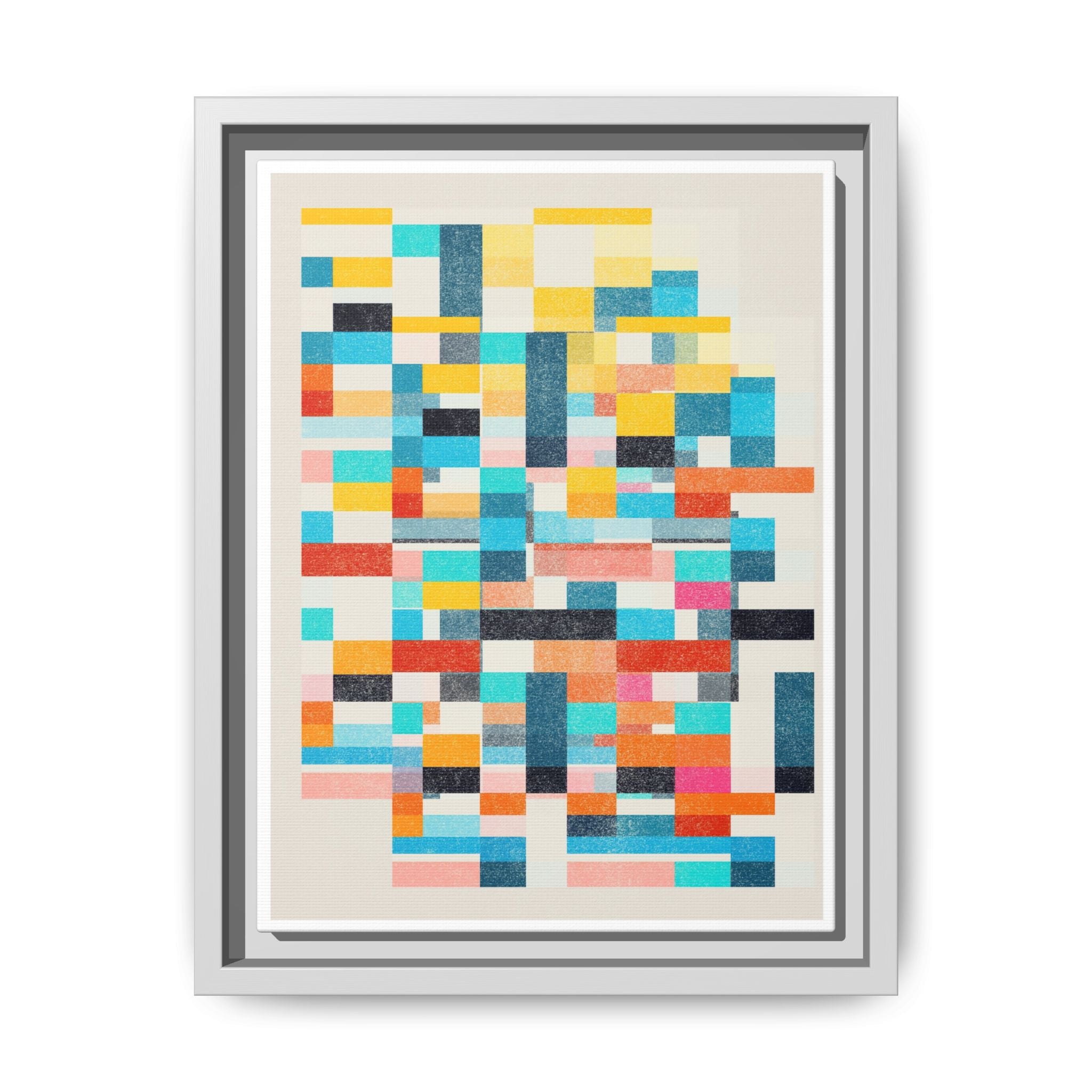 Chromatic Grid Reverie - Framed