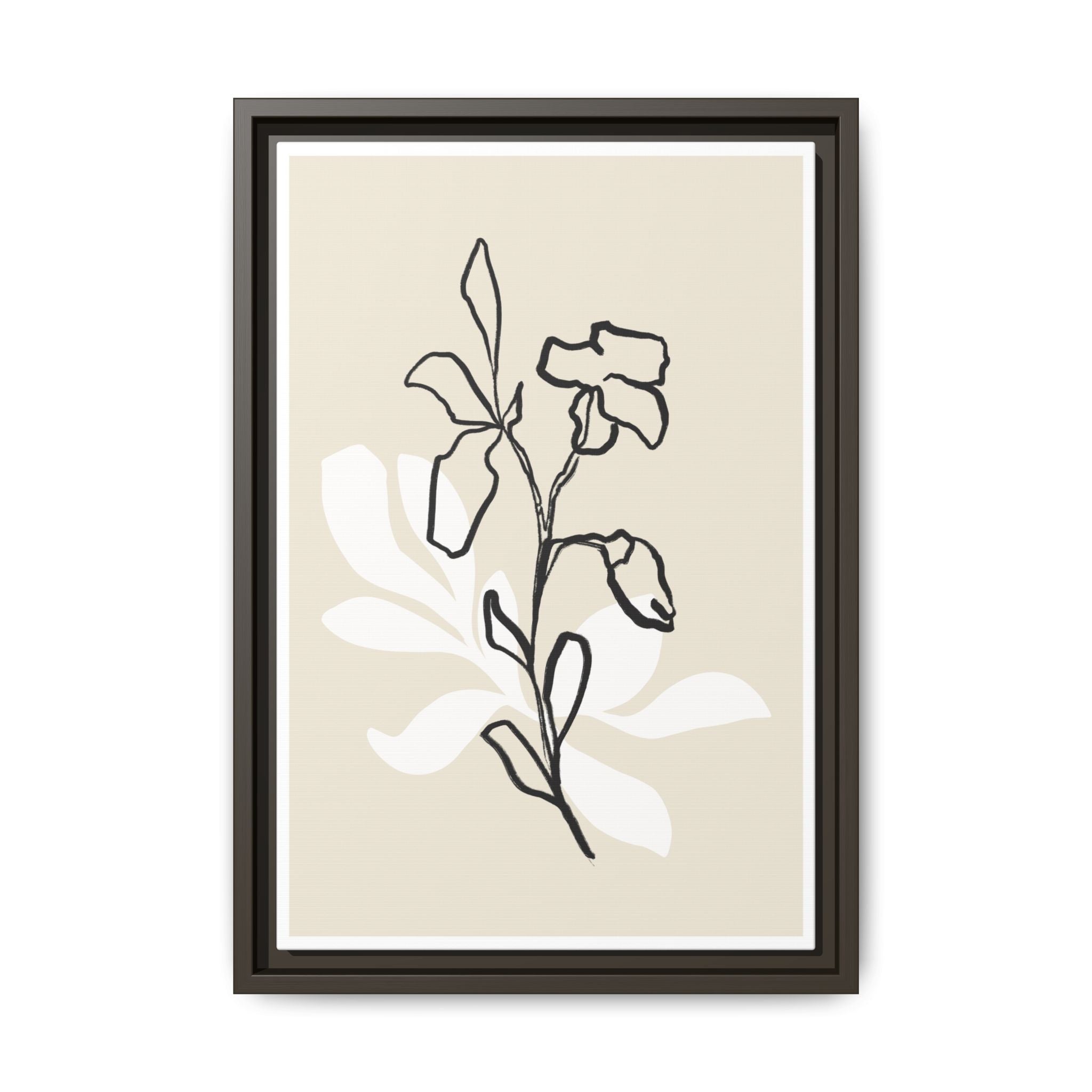 Ivory Bloom Whisper Lines - Framed