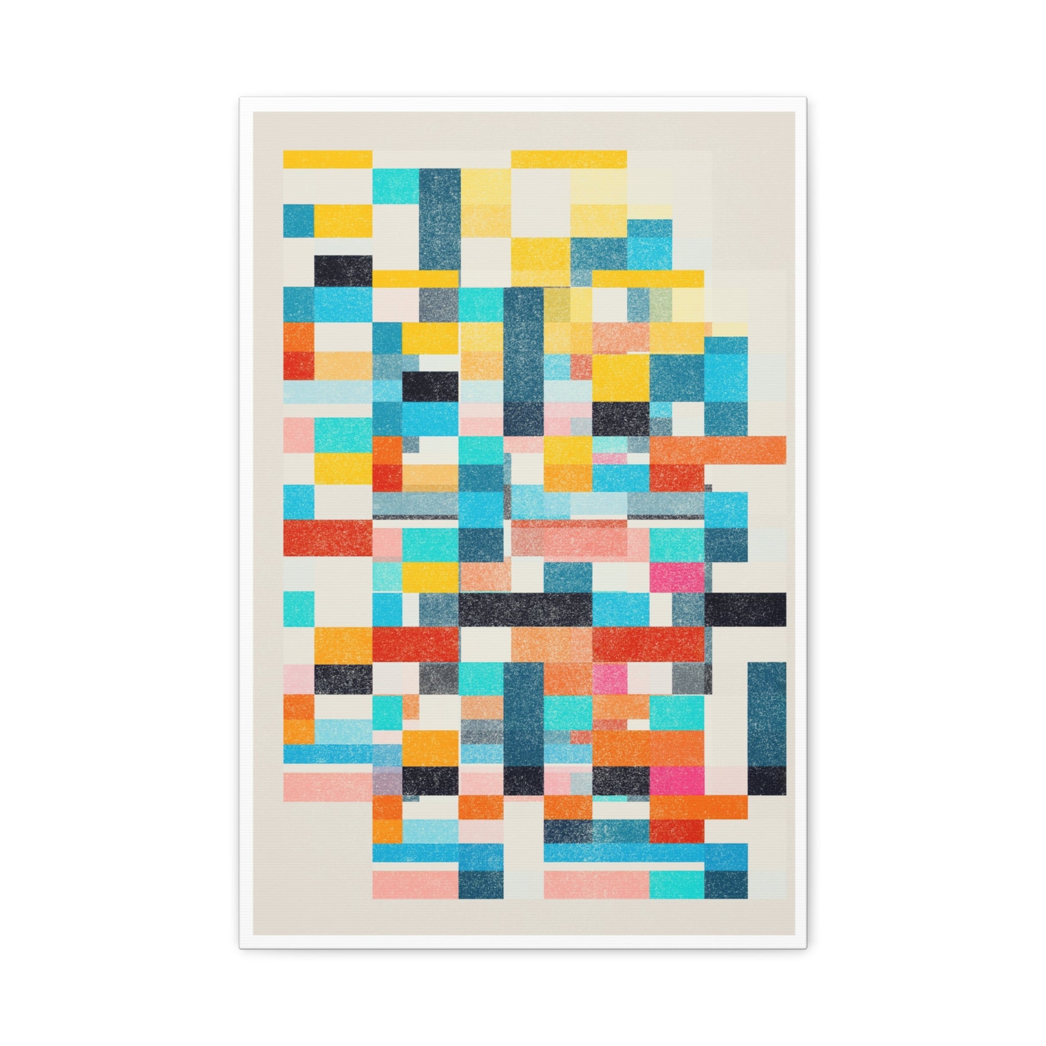 Chromatic Grid Reverie - Canvas