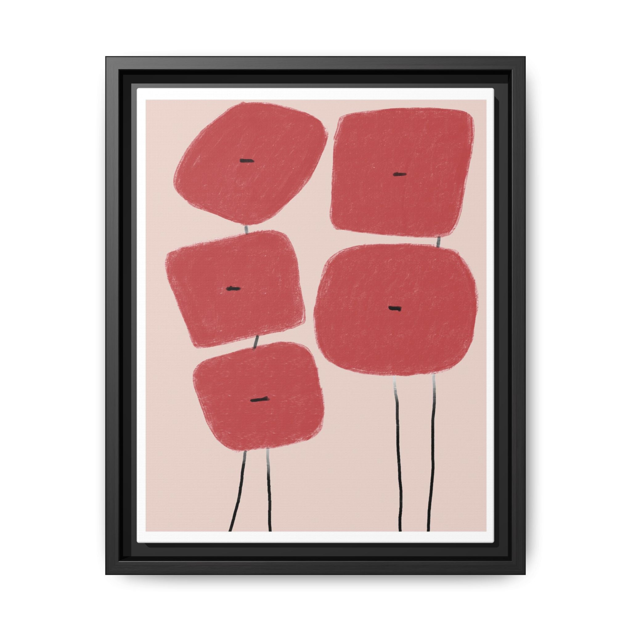 Crimson Quiet Balance - Framed