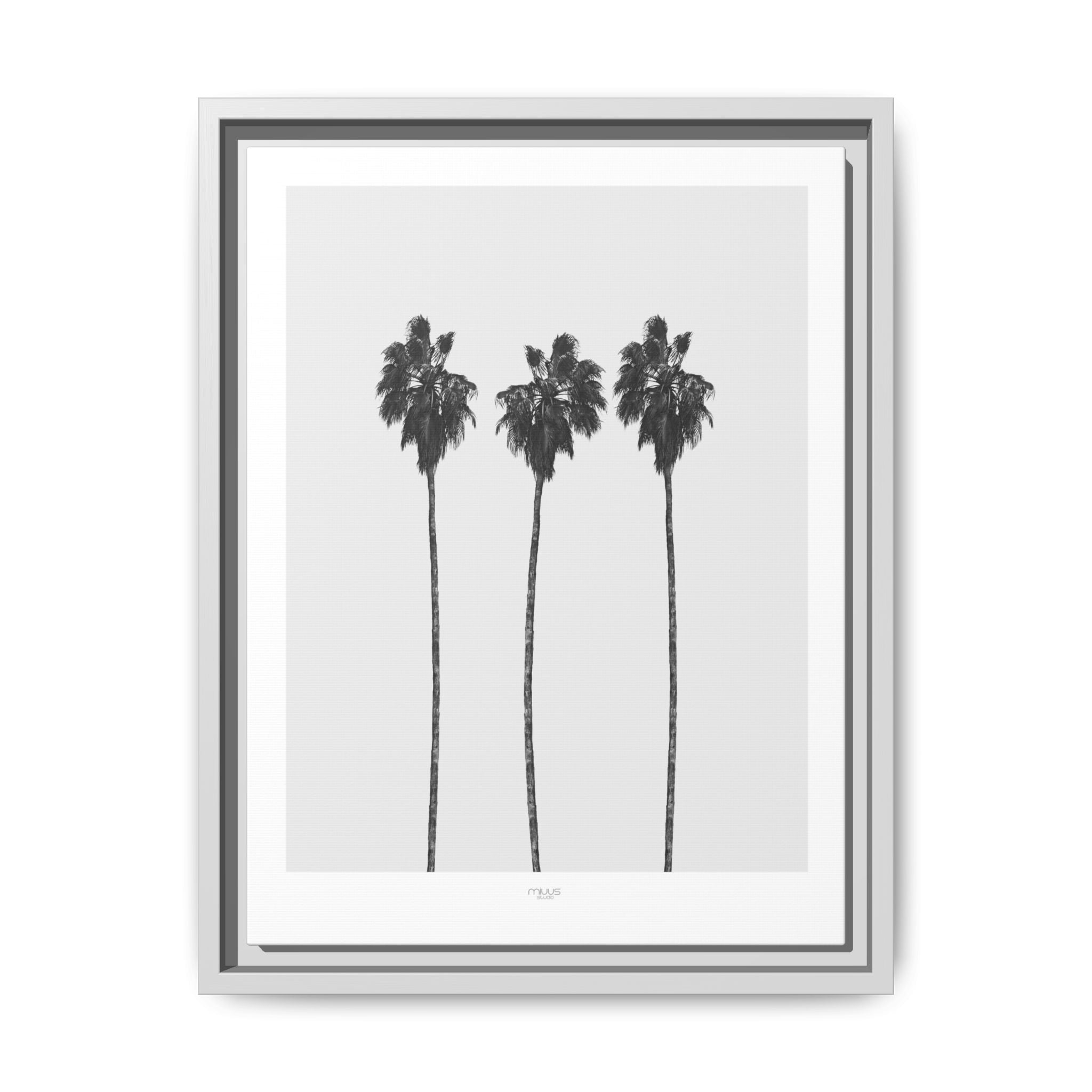 Silver Coast Palm Trio - Framed