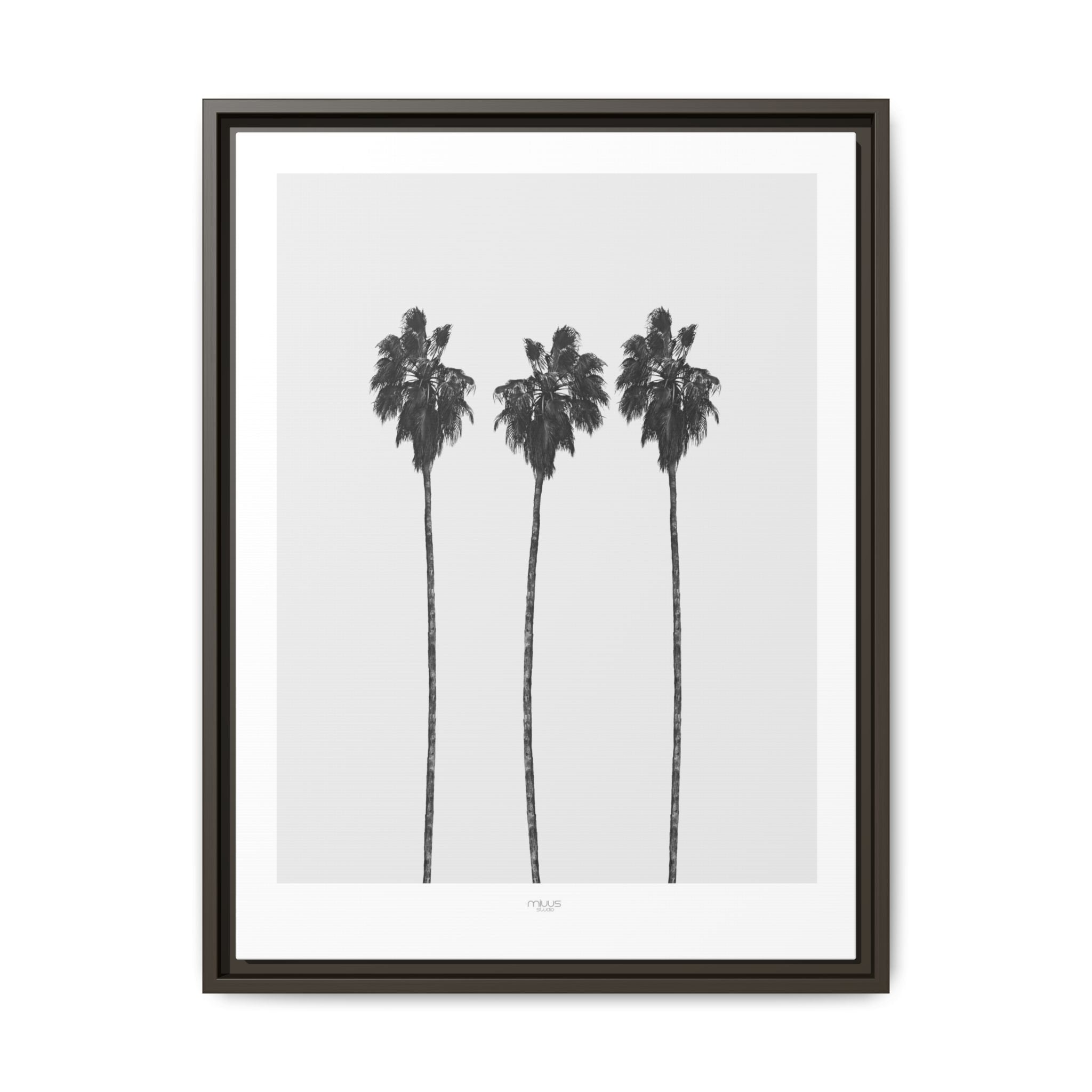 Silver Coast Palm Trio - Framed