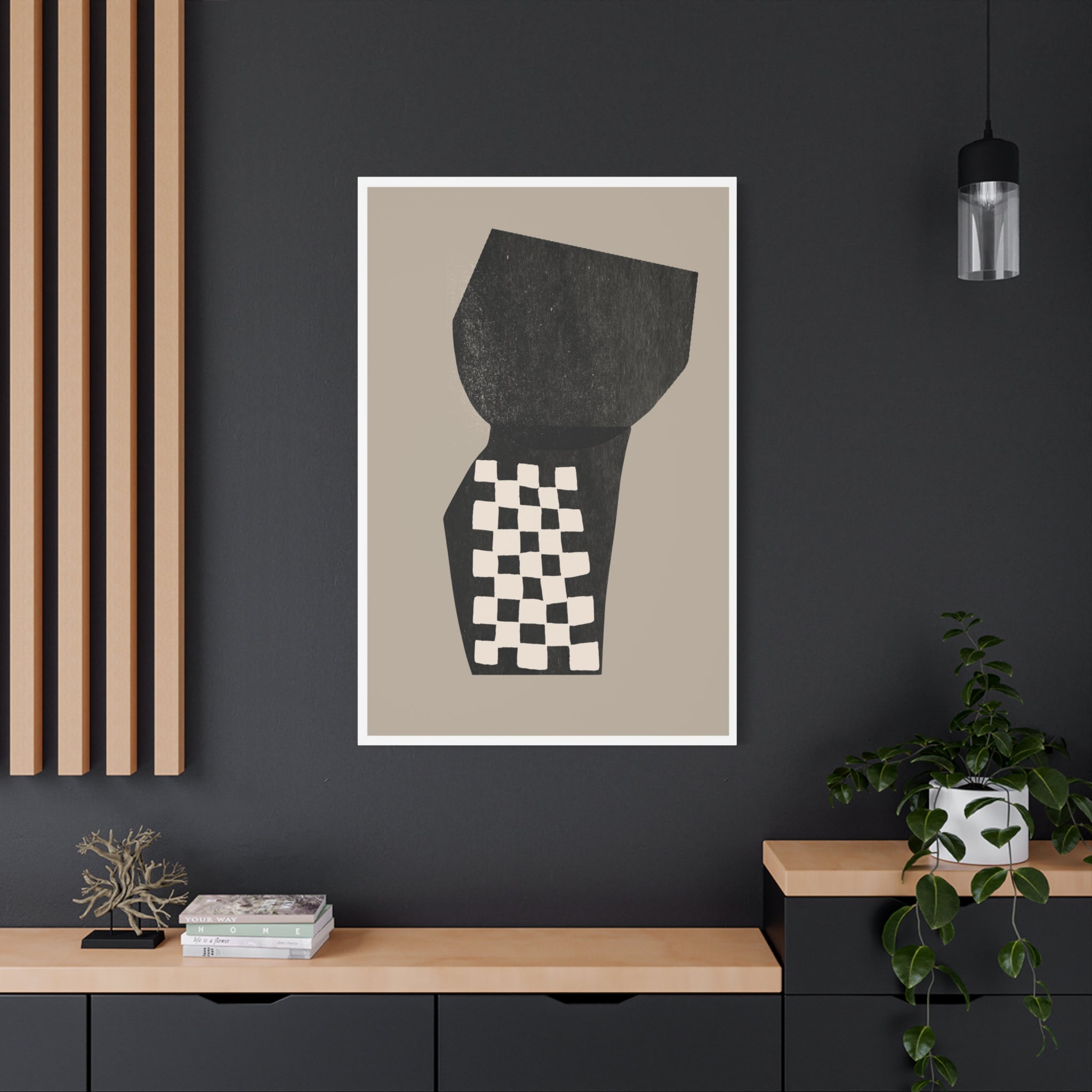 Noir Mosaic Form Balance - Canvas