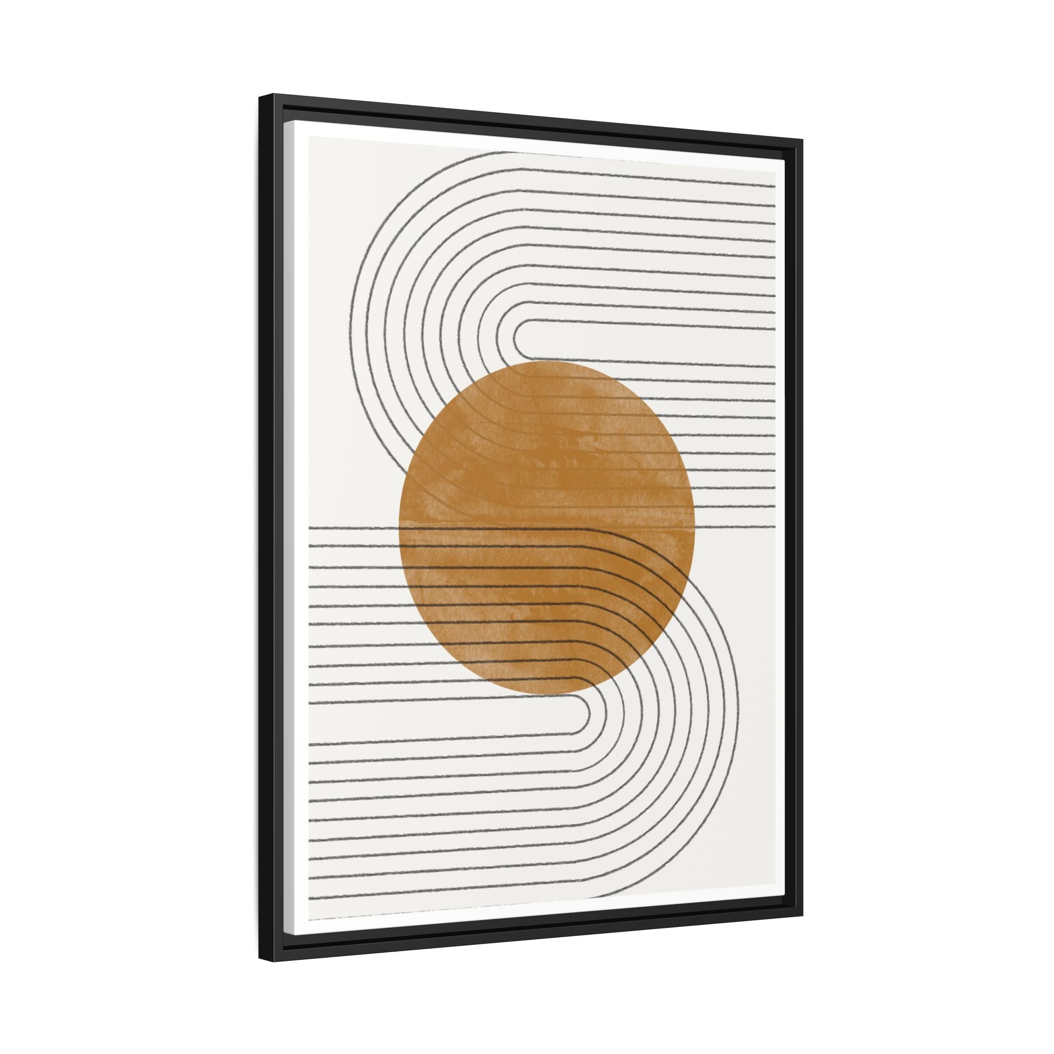 Amber Orbit Lines - Framed