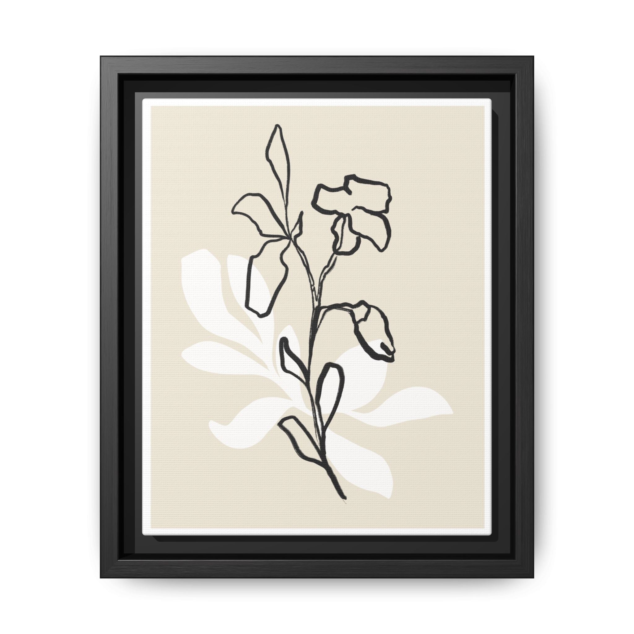 Ivory Bloom Whisper Lines - Framed