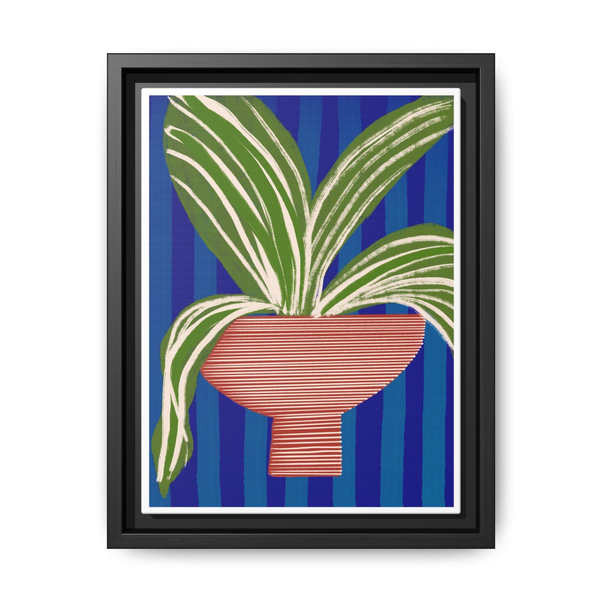 Cobalt Palm Contrast - Framed