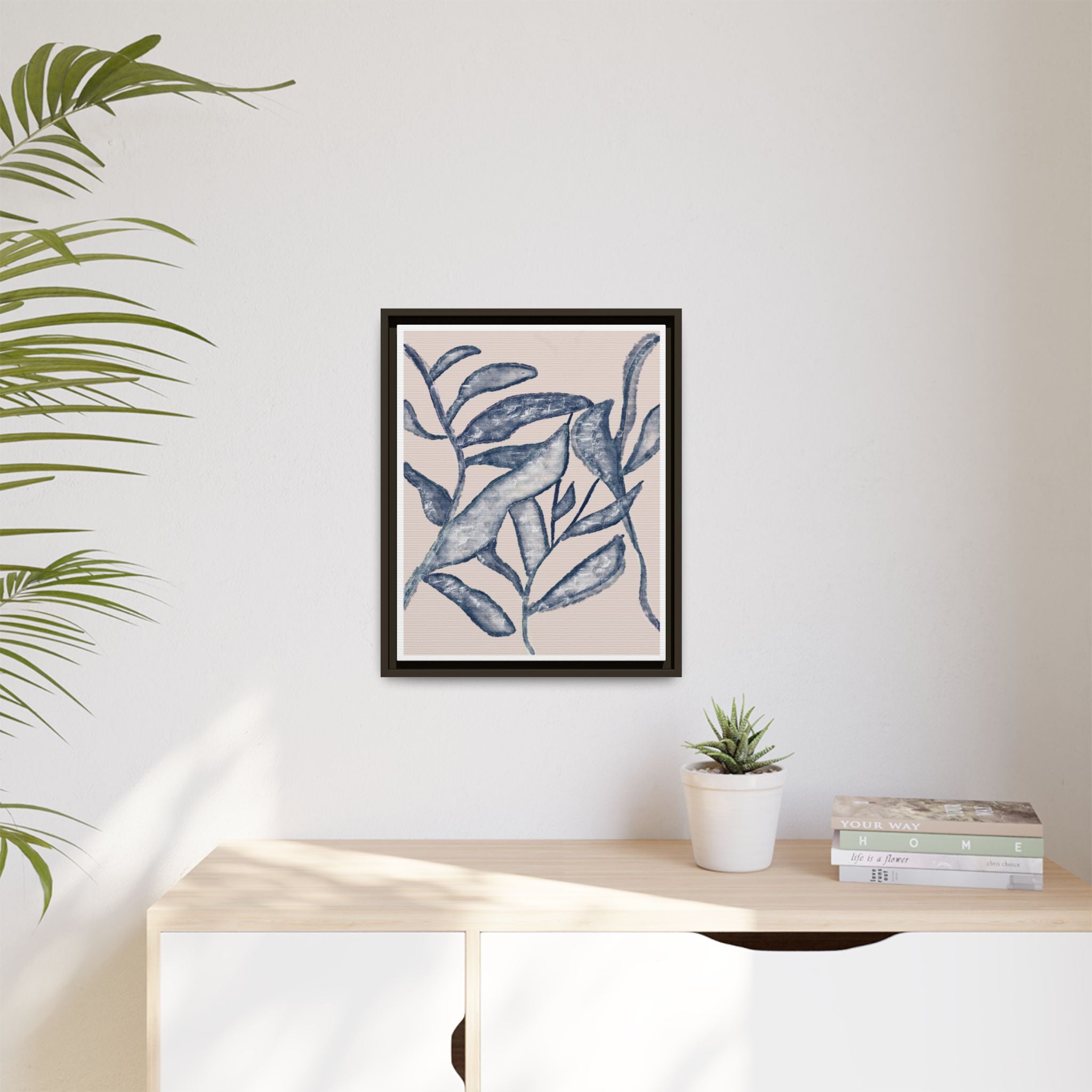 Moonlit Botanical Veil - Framed