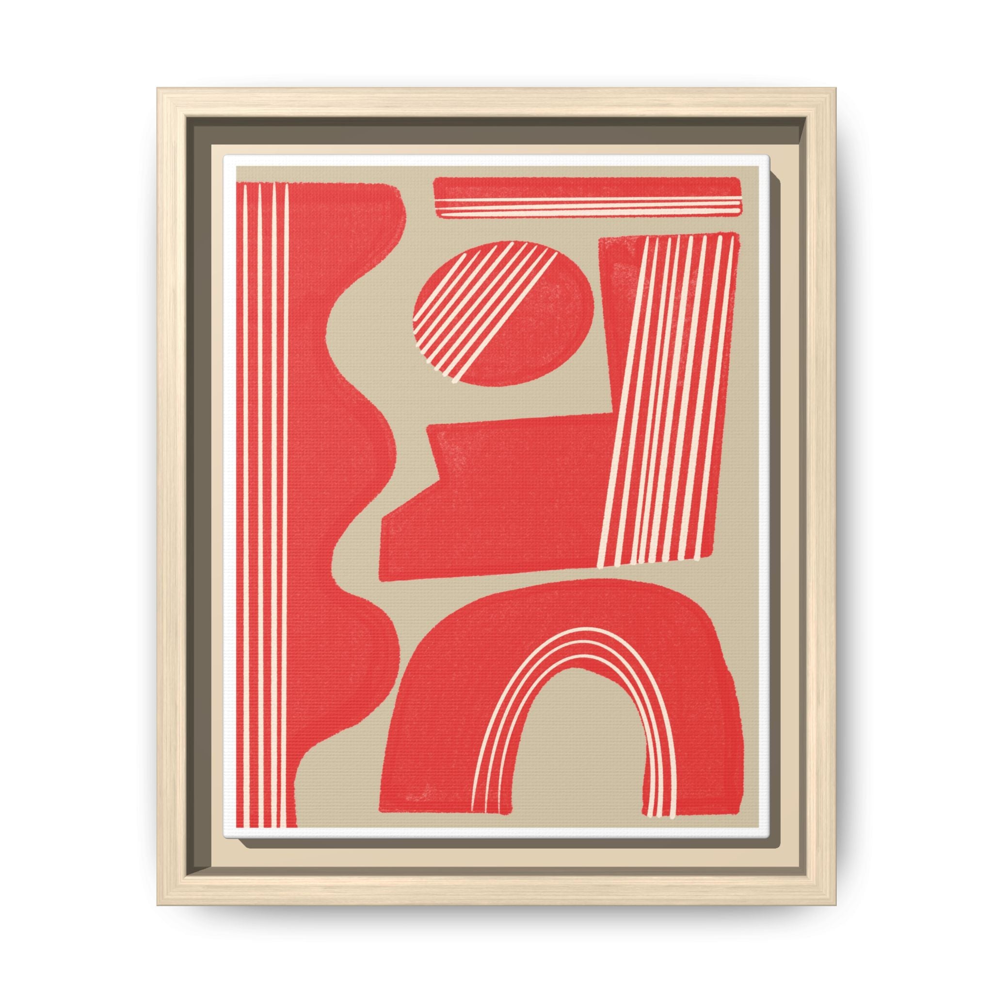 Crimson Rhythm Arches - Framed