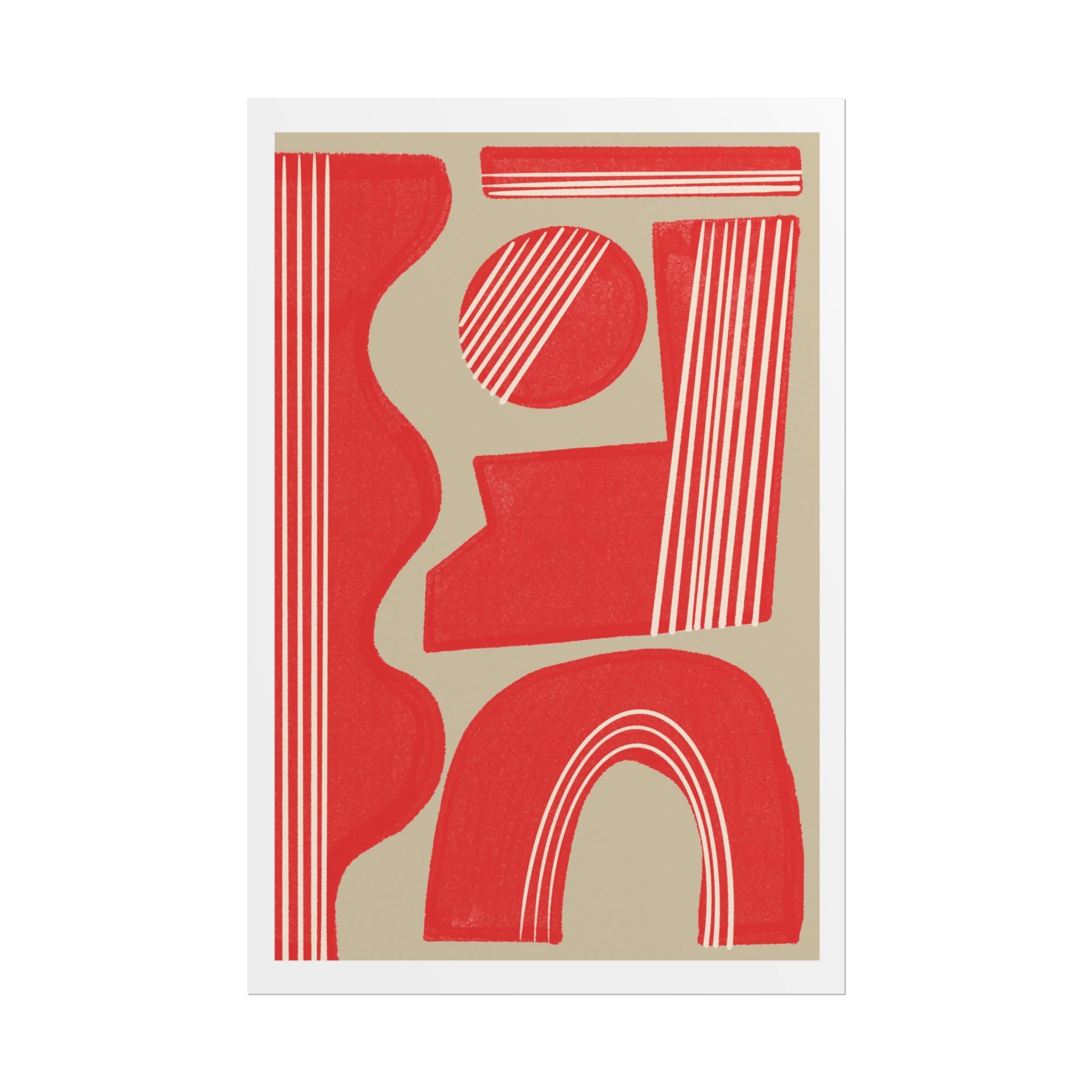 Crimson Rhythm Arches - Poster