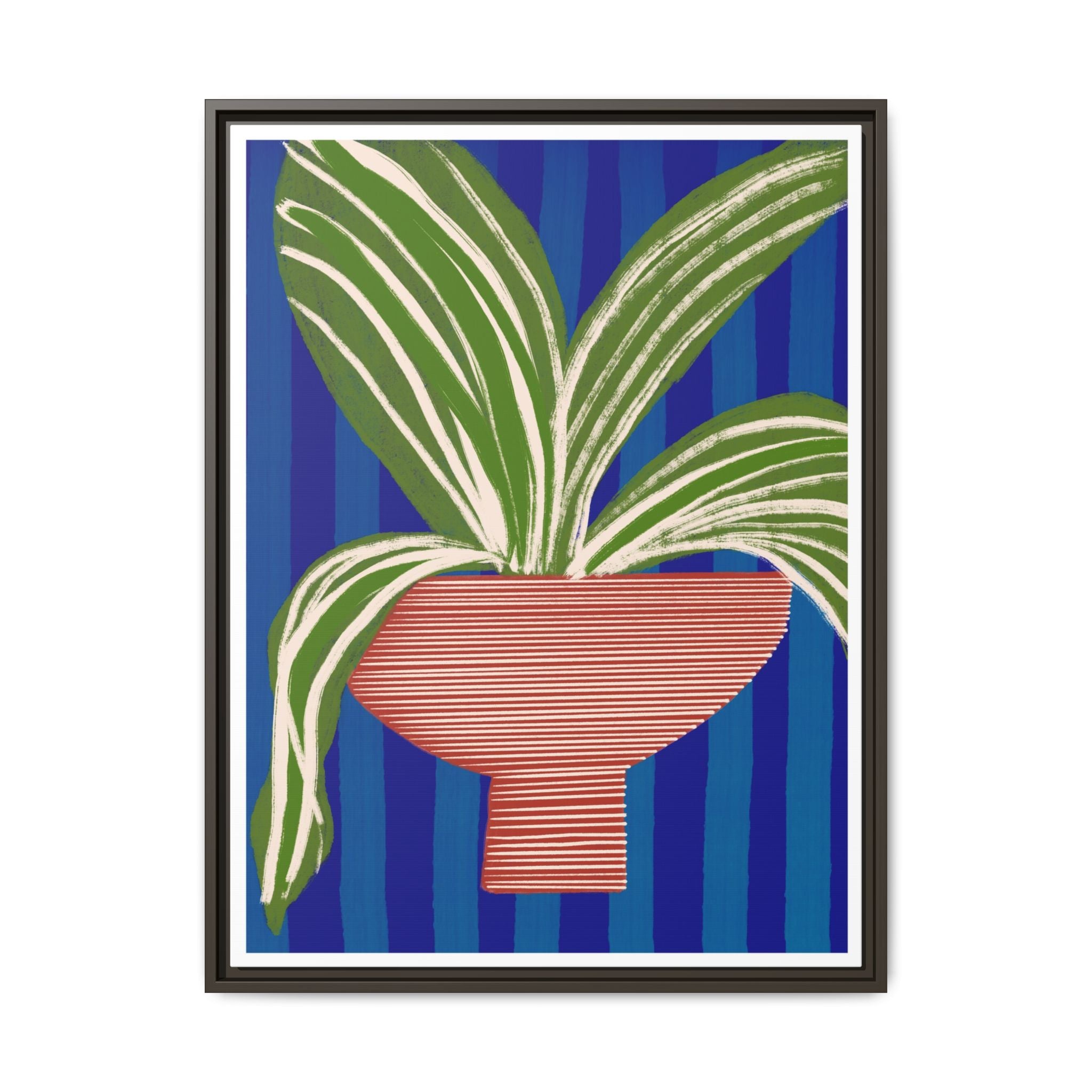 Cobalt Palm Contrast - Framed