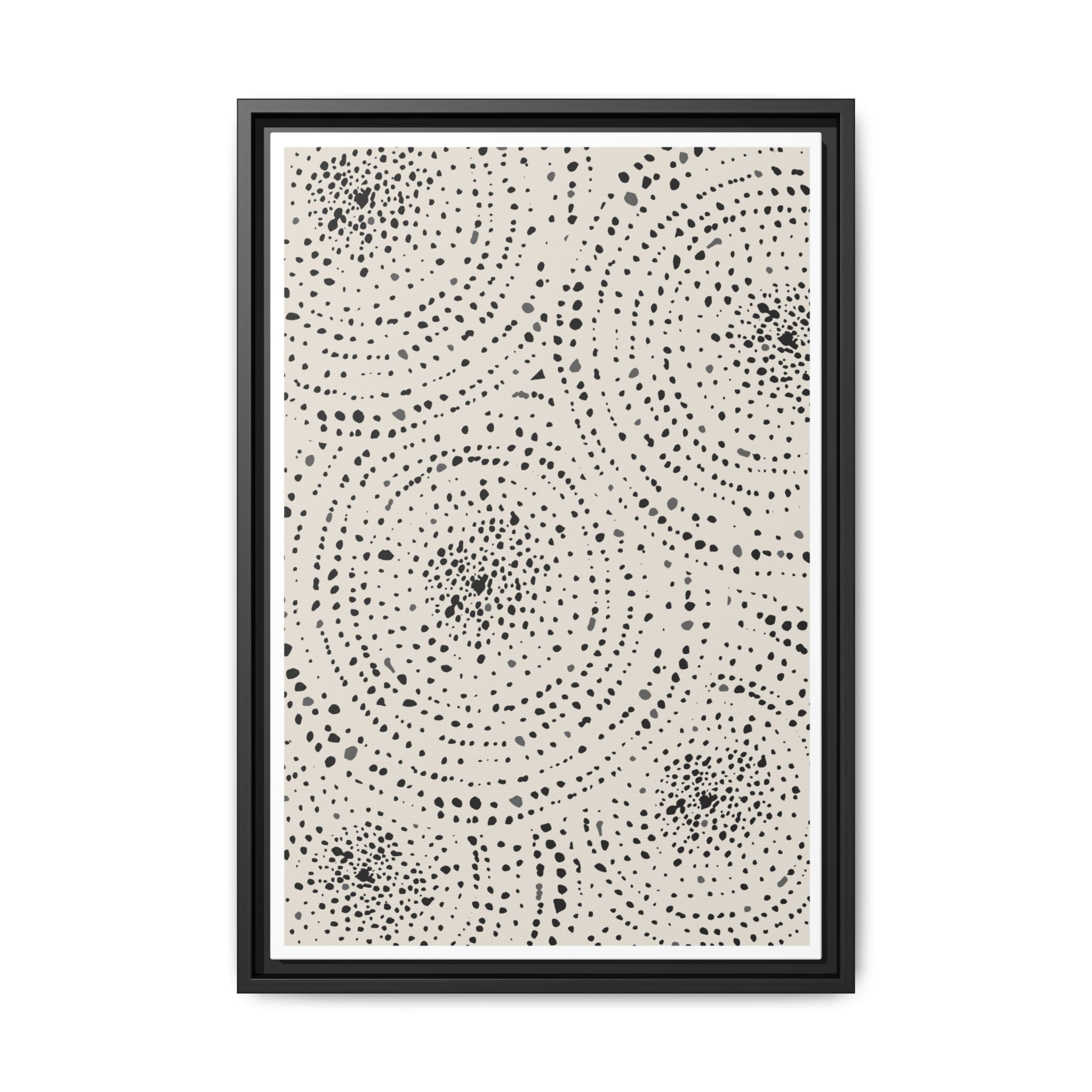 Celestial Pebble Drift Patterns - Framed