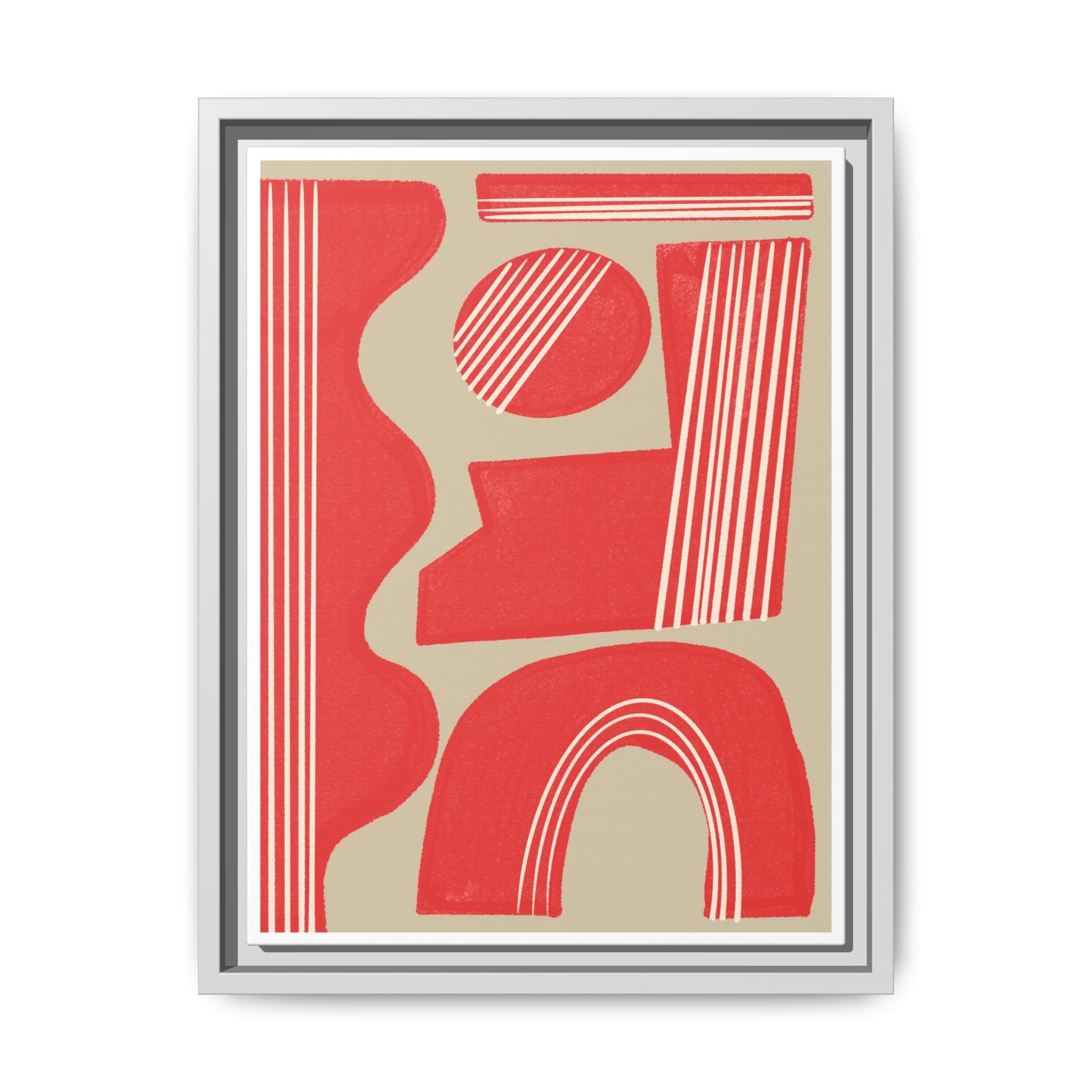 Crimson Rhythm Arches - Framed