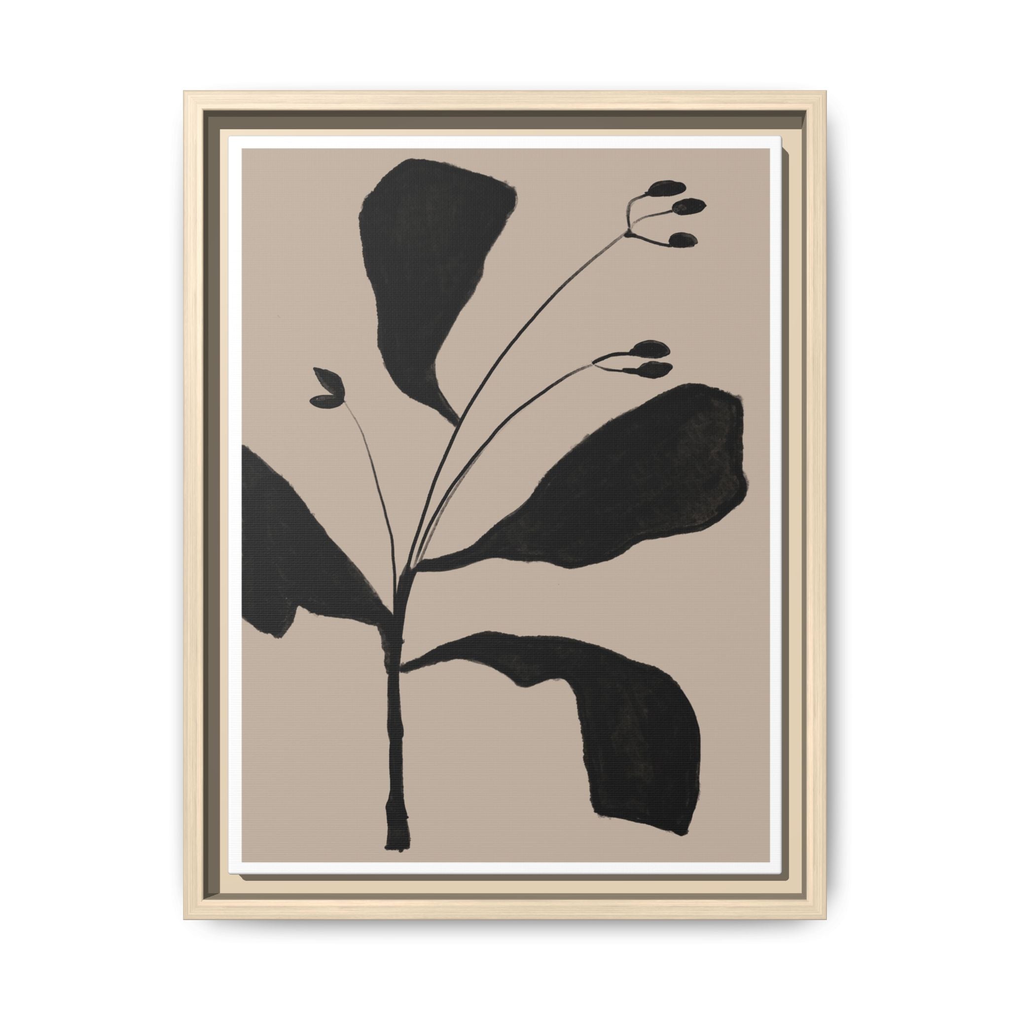 Noir Botanical Silence - Framed