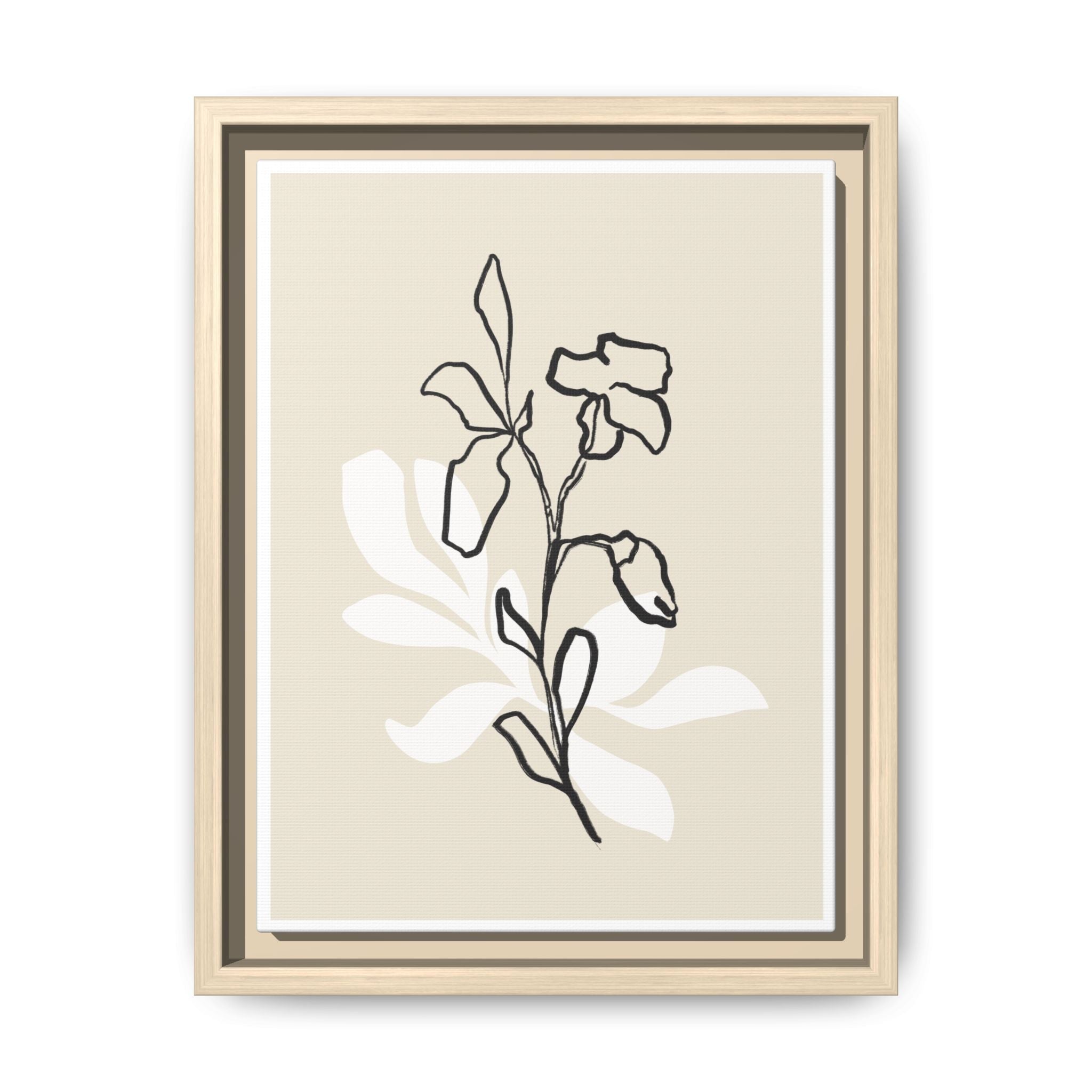 Ivory Bloom Whisper Lines - Framed