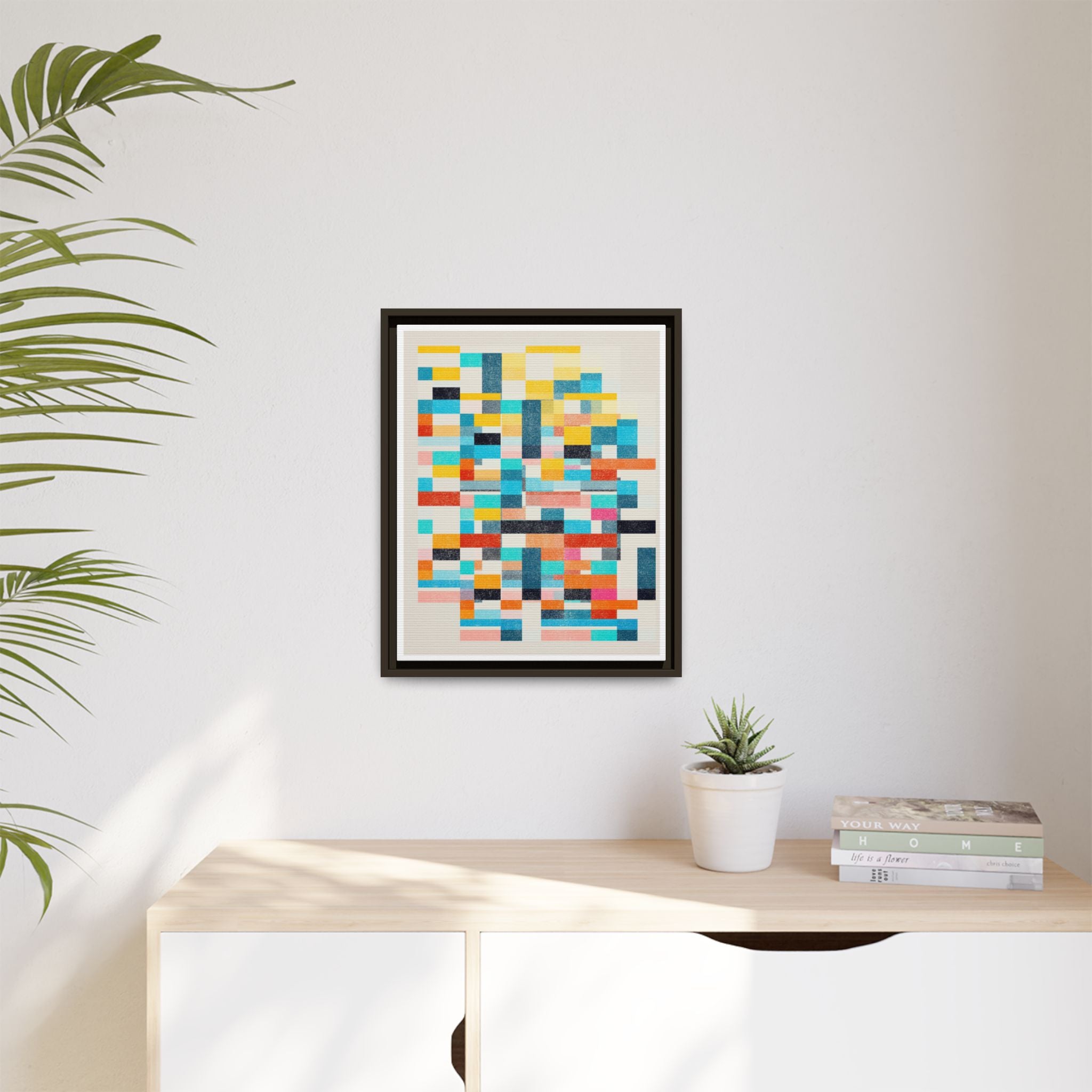 Chromatic Grid Reverie - Framed
