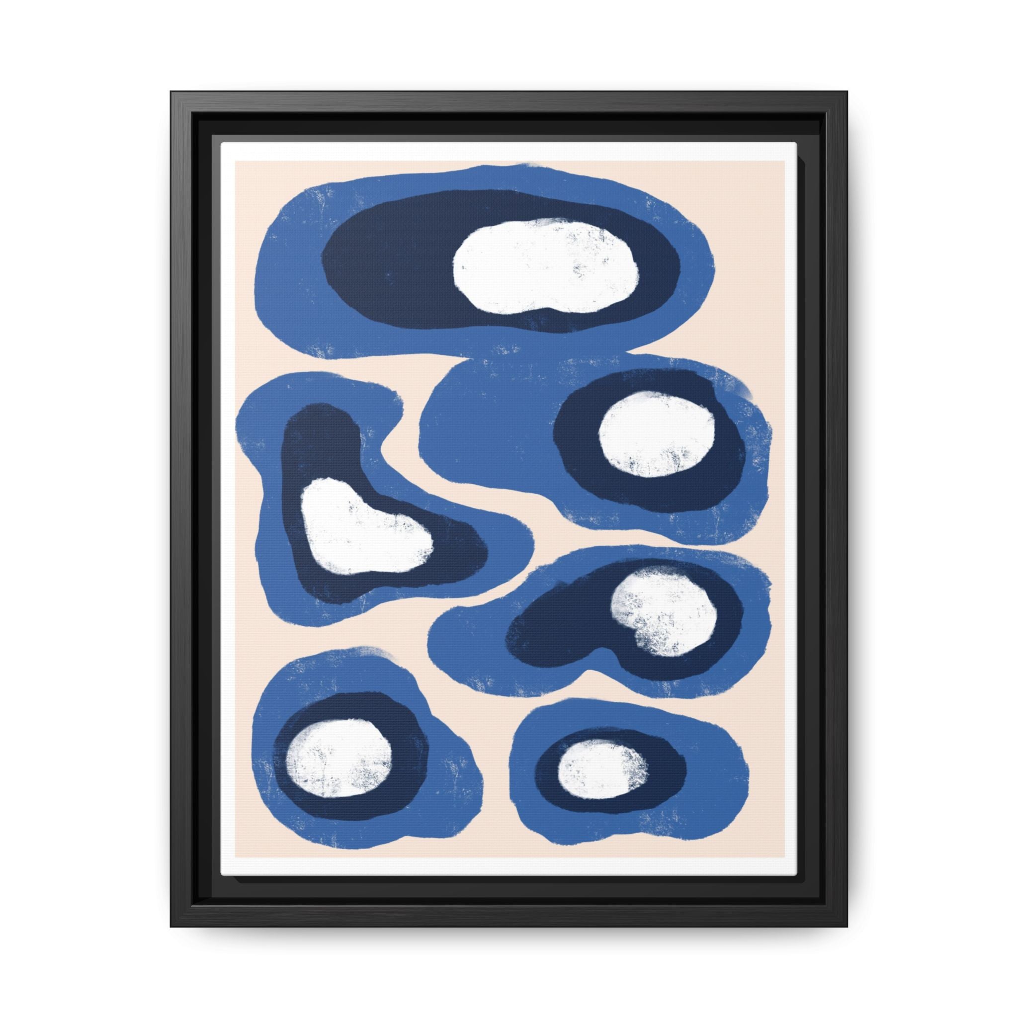 Indigo Orbit Mosaic - Framed
