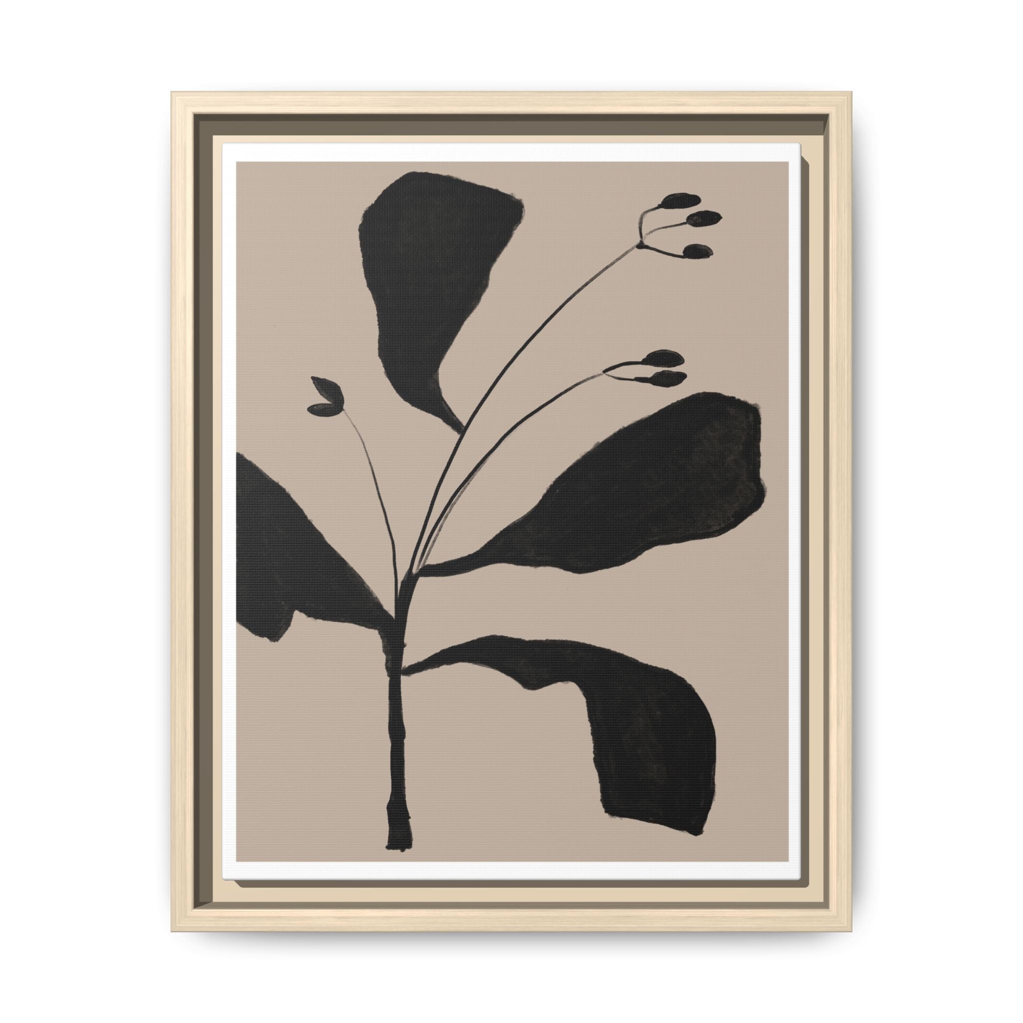Noir Botanical Silence - Framed