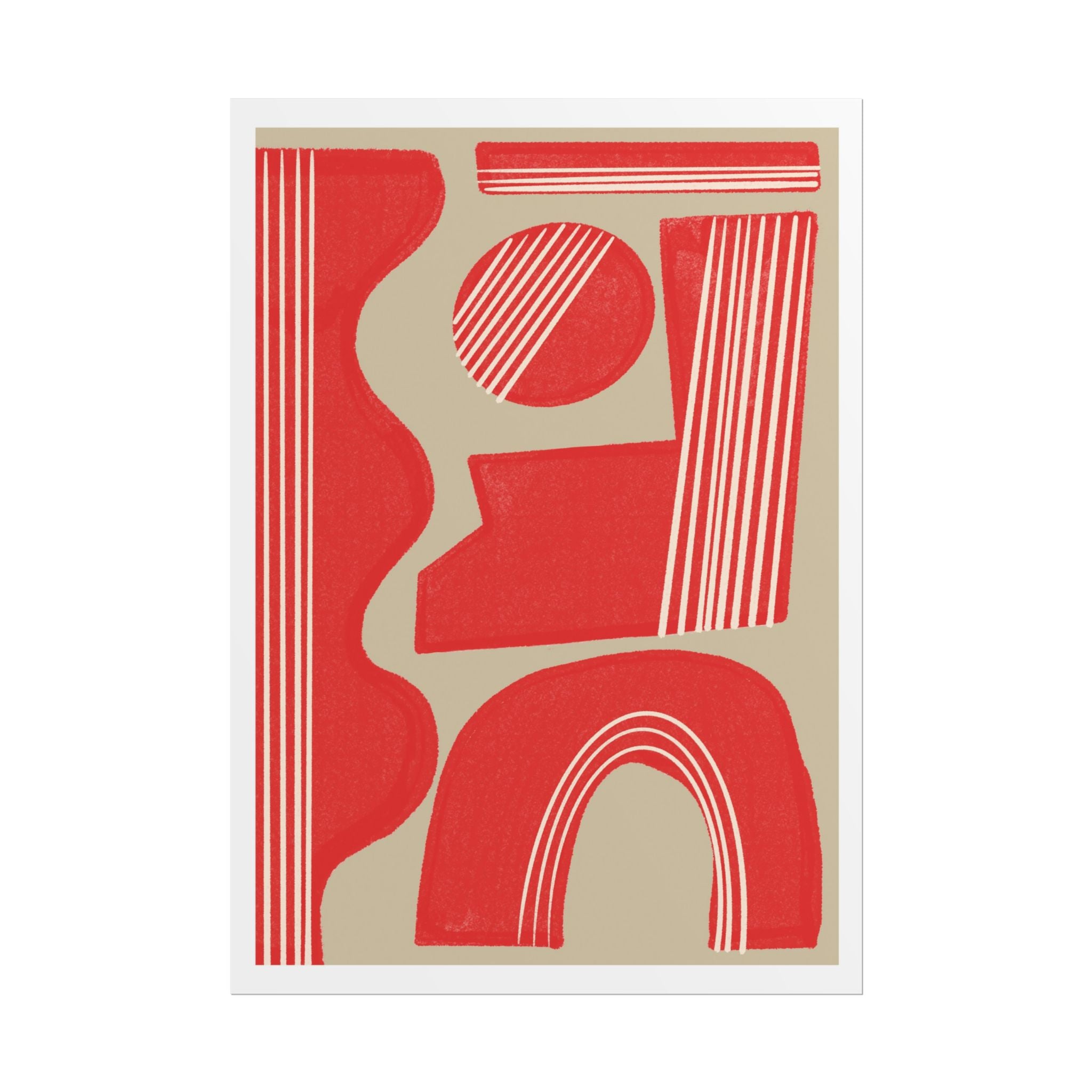 Crimson Rhythm Arches - Poster