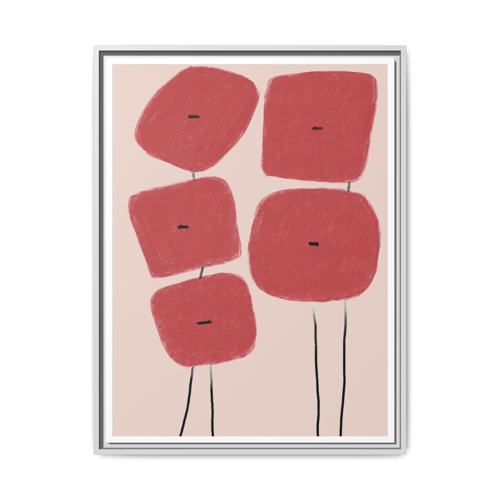 Crimson Quiet Balance - Framed