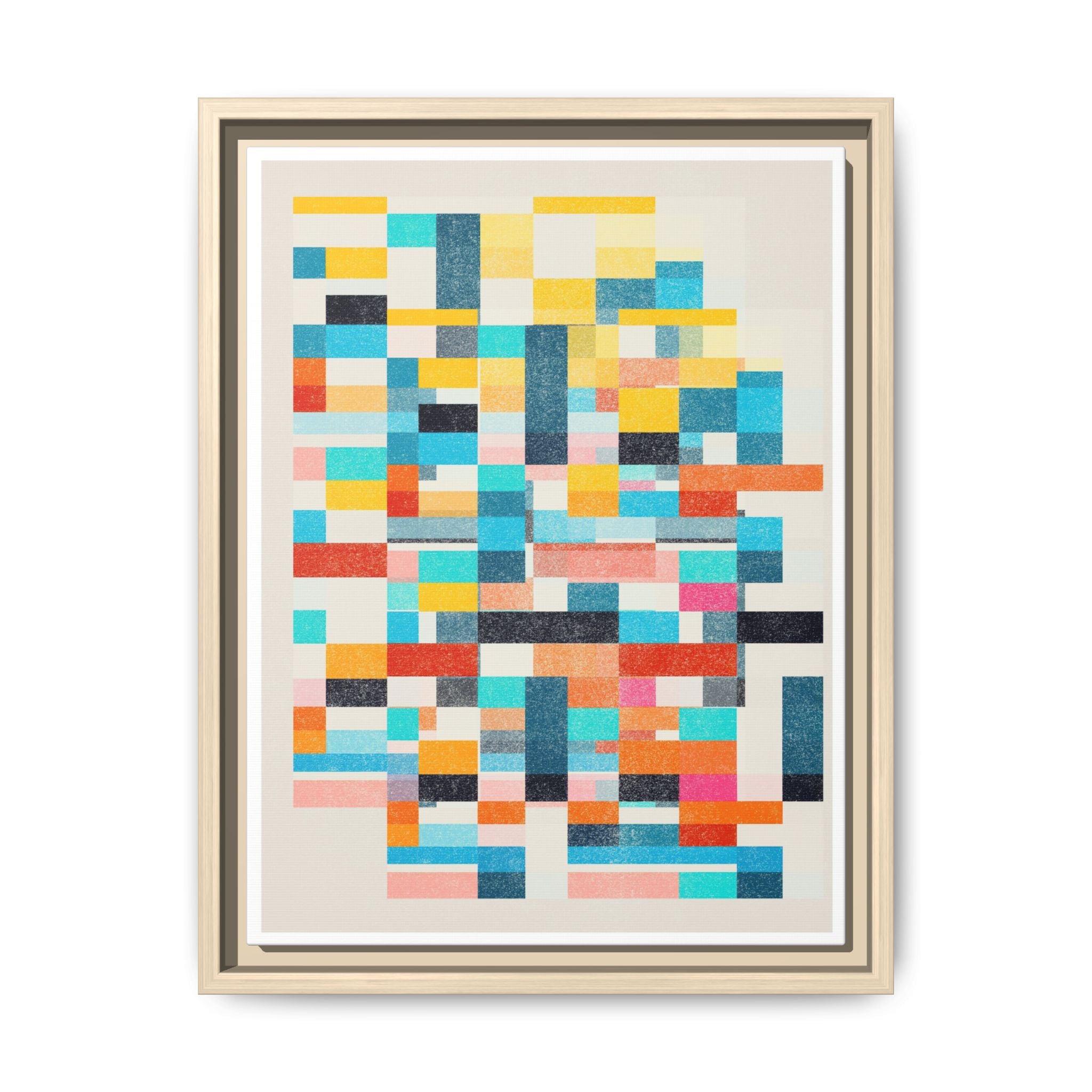 Chromatic Grid Reverie - Framed