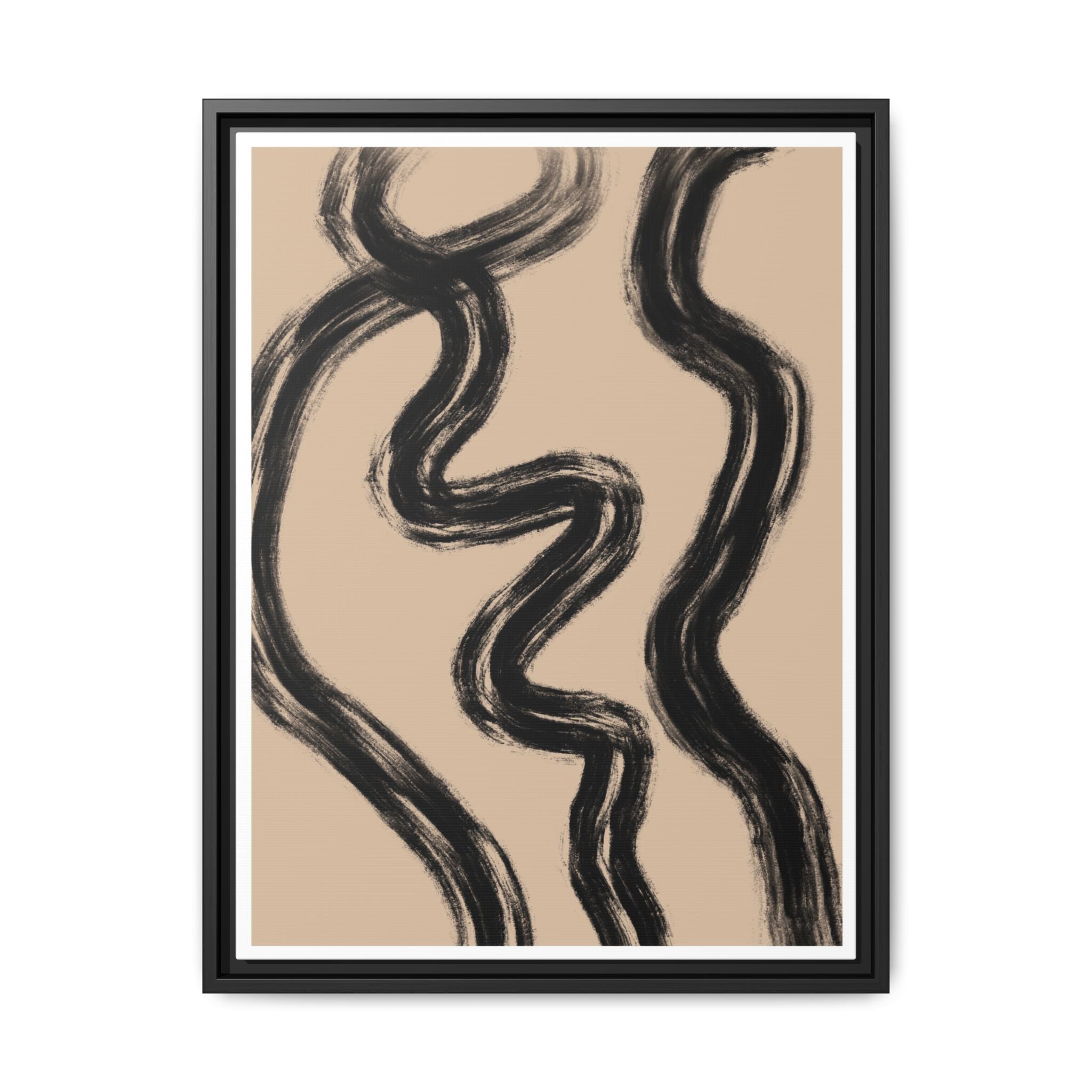 Midnight Current Lines - Framed