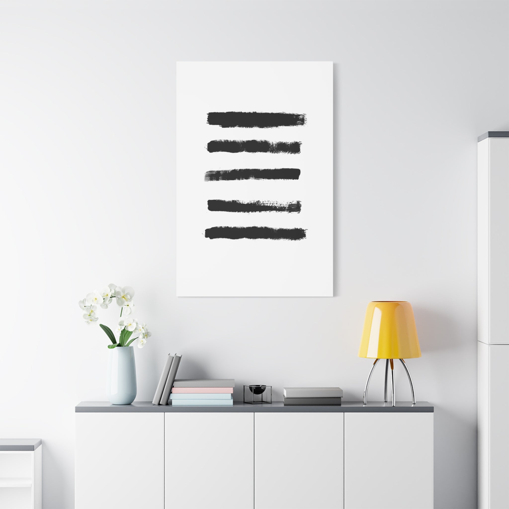 Obsidian Silence Strokes - Canvas