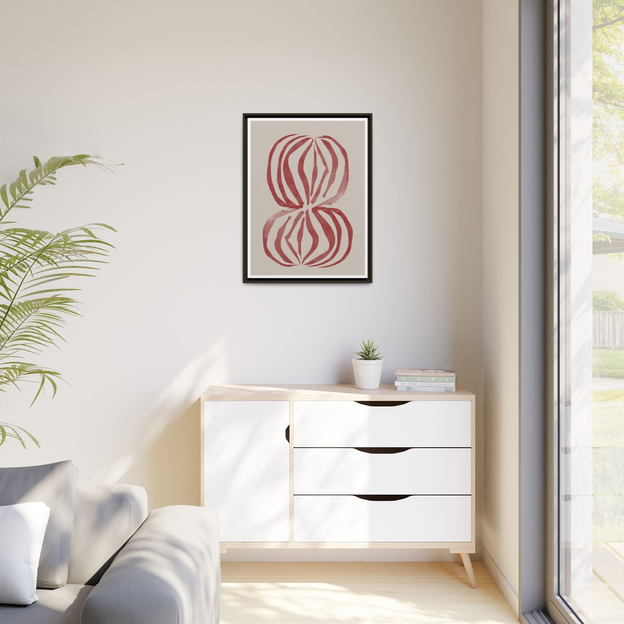 Crimson Petal Echoes - Framed