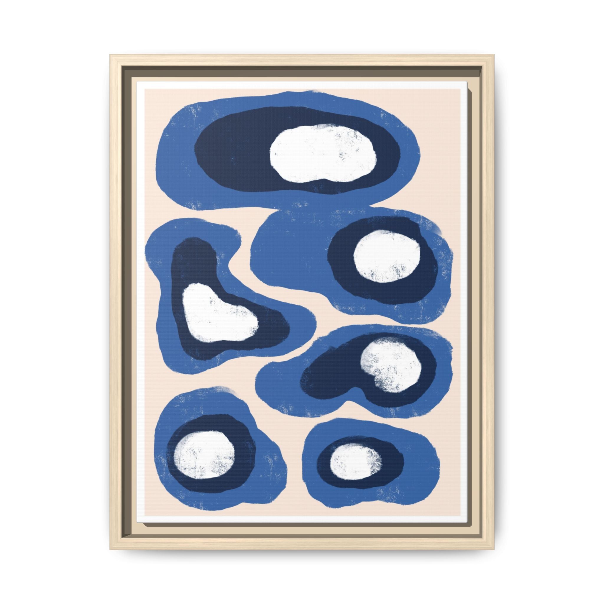 Indigo Orbit Mosaic - Framed