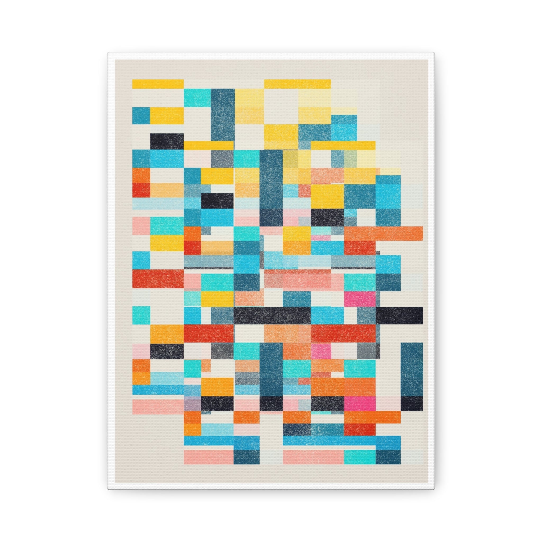 Chromatic Grid Reverie - Canvas
