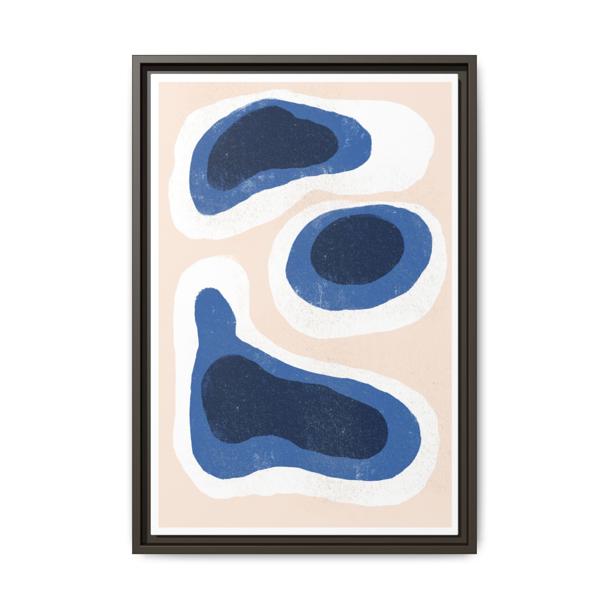 Indigo Tide Contours - Framed