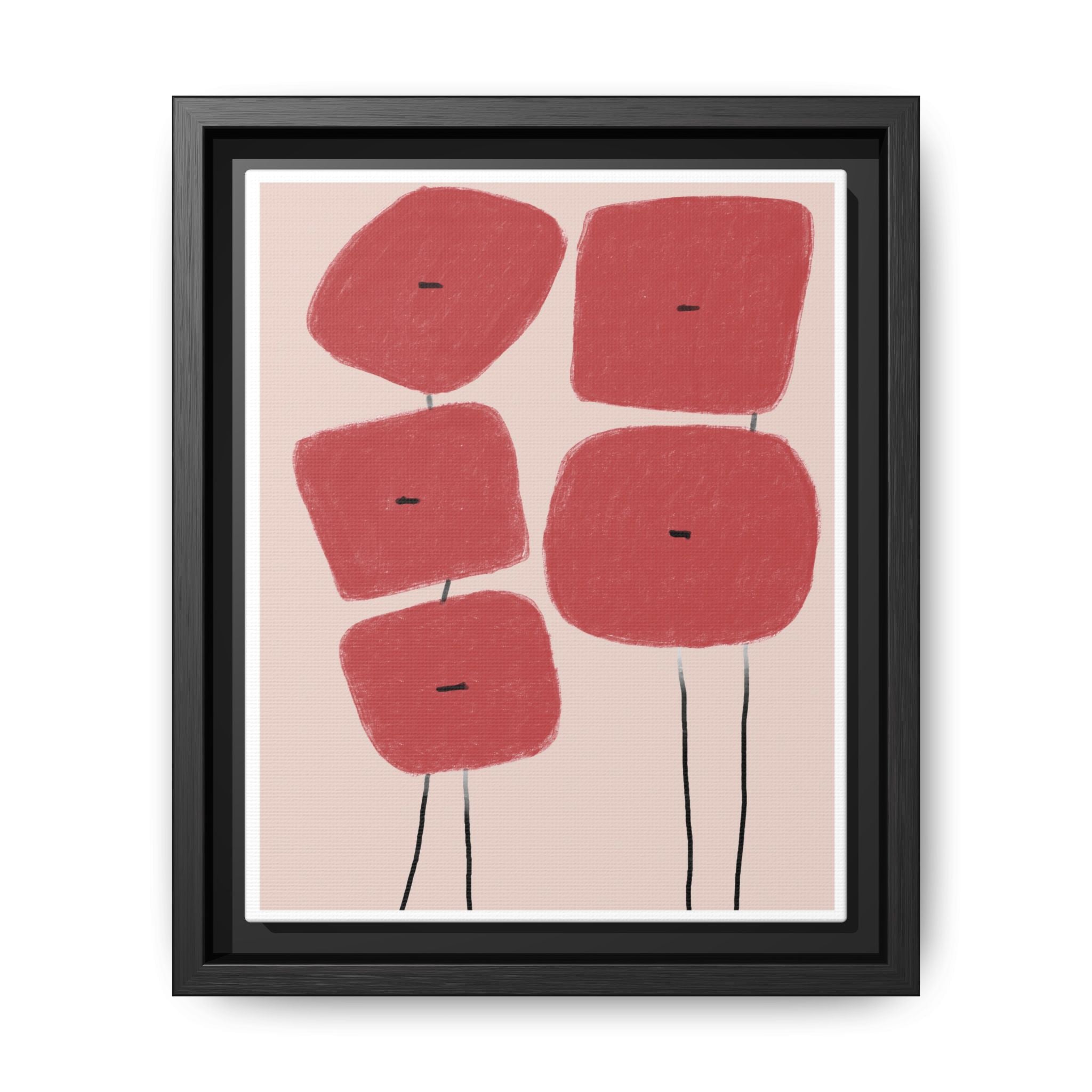 Crimson Quiet Balance - Framed
