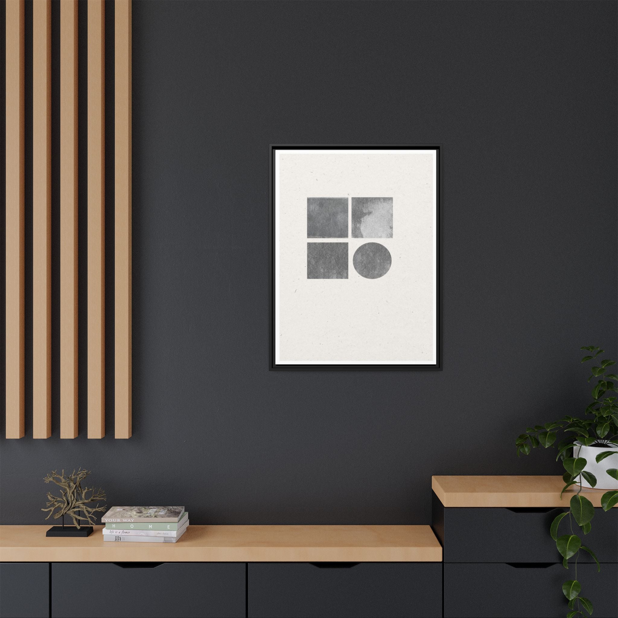 Muted Geometry Quartet - Framed