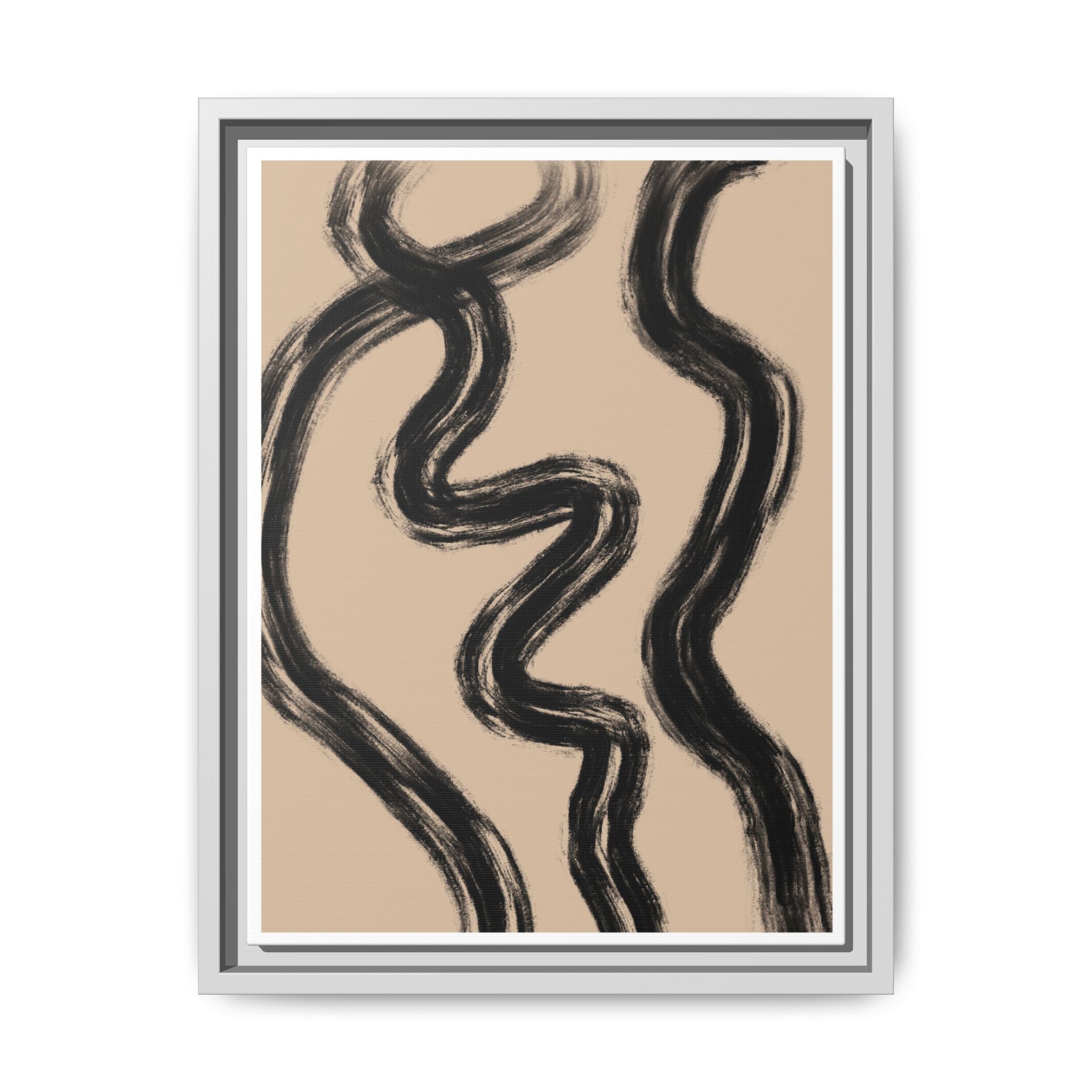 Midnight Current Lines - Framed