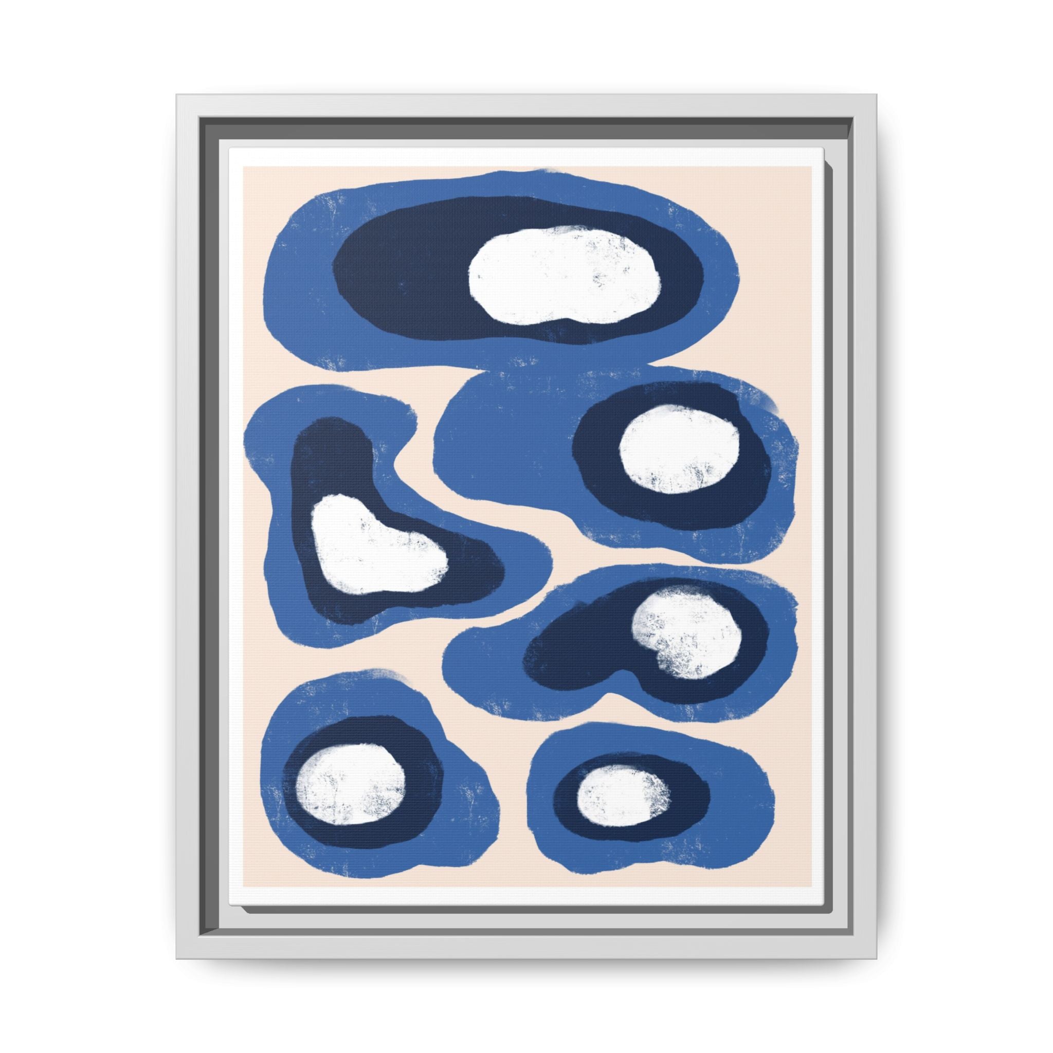 Indigo Orbit Mosaic - Framed