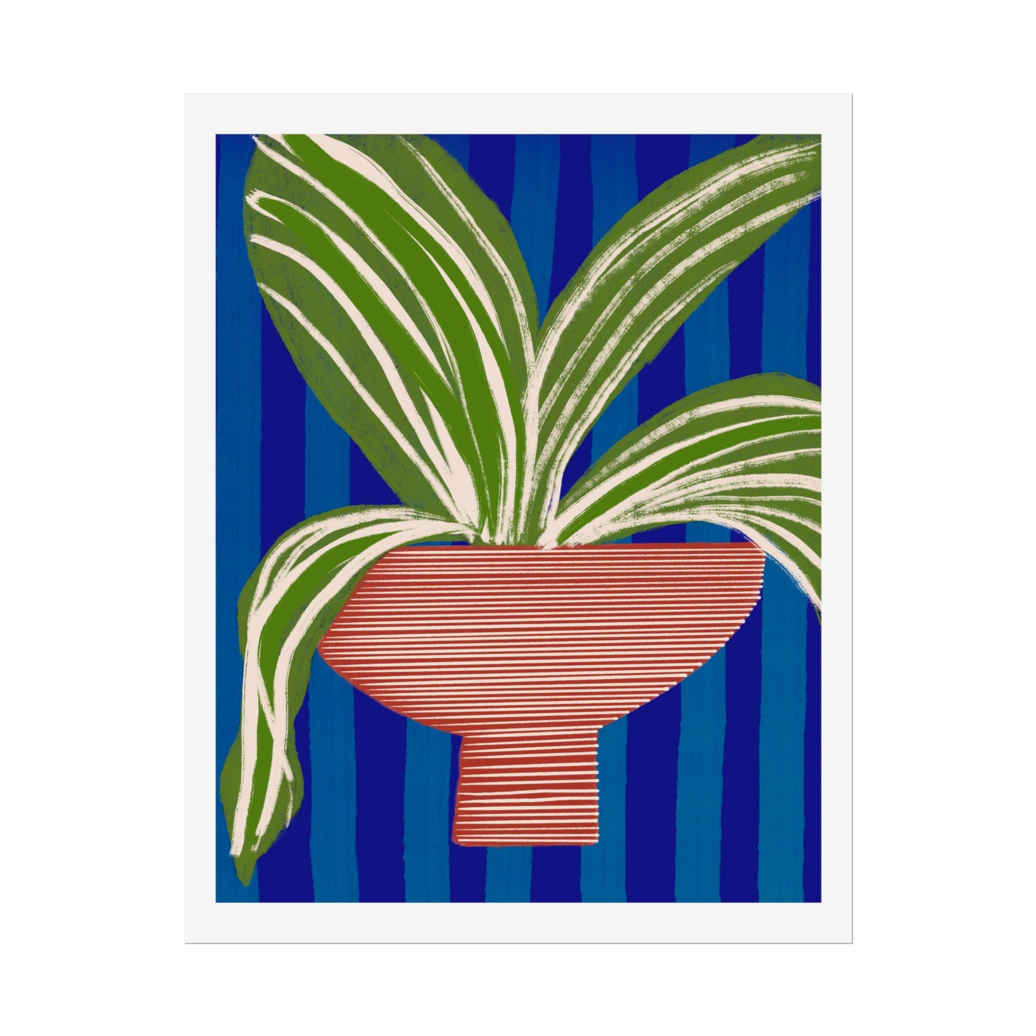 Cobalt Palm Contrast - Poster