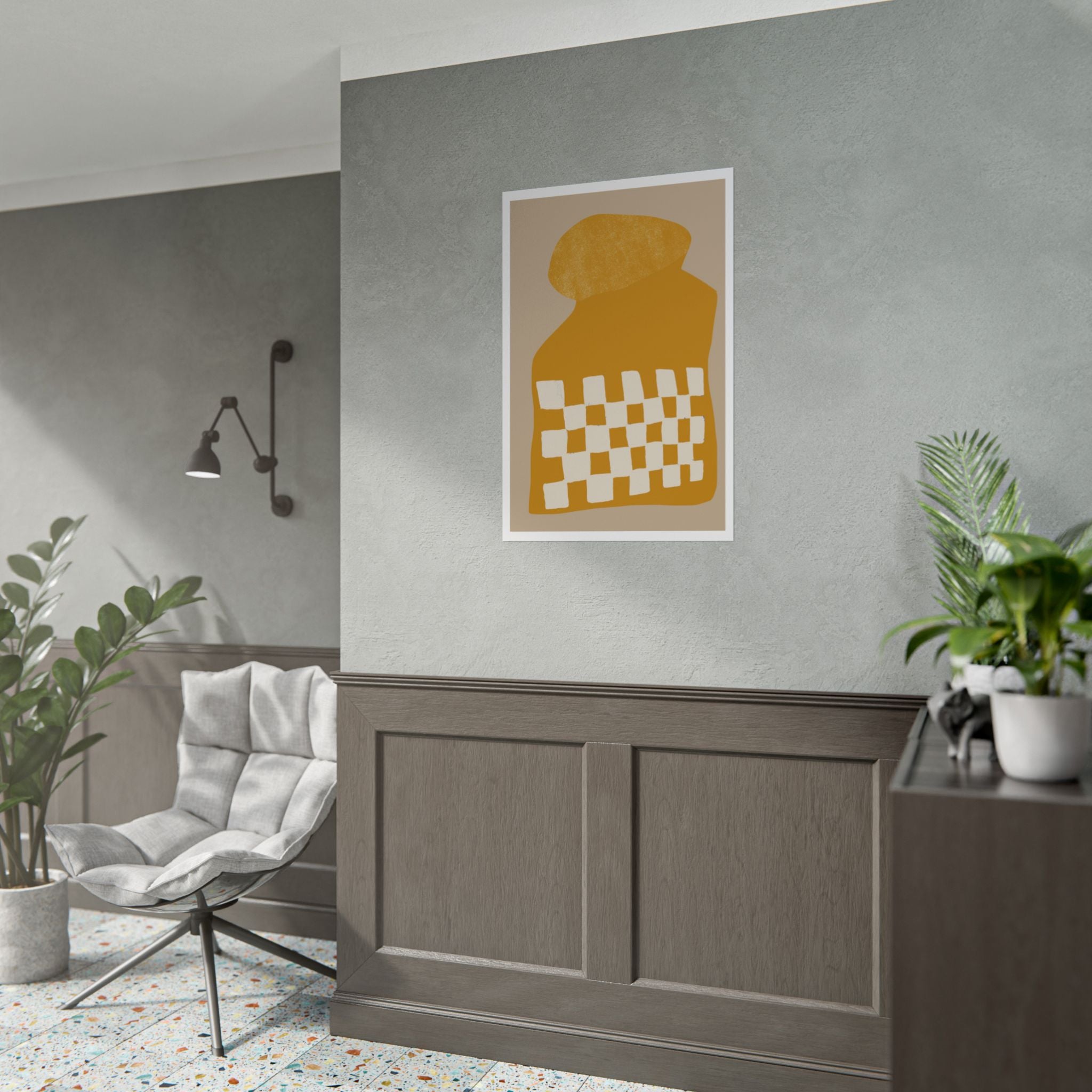 Golden Mosaic Bloom - Poster