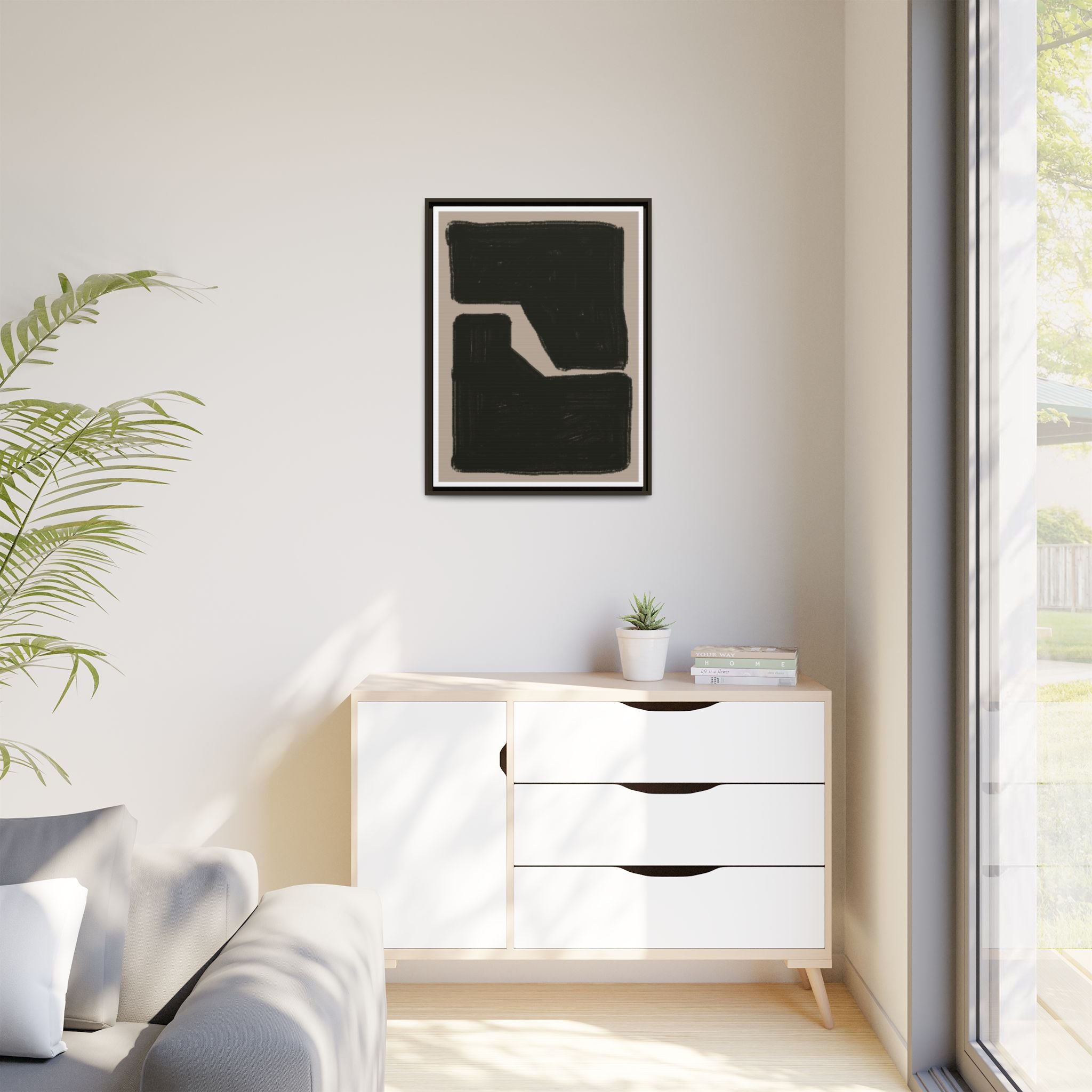 Midnight Geometry Passage - Framed