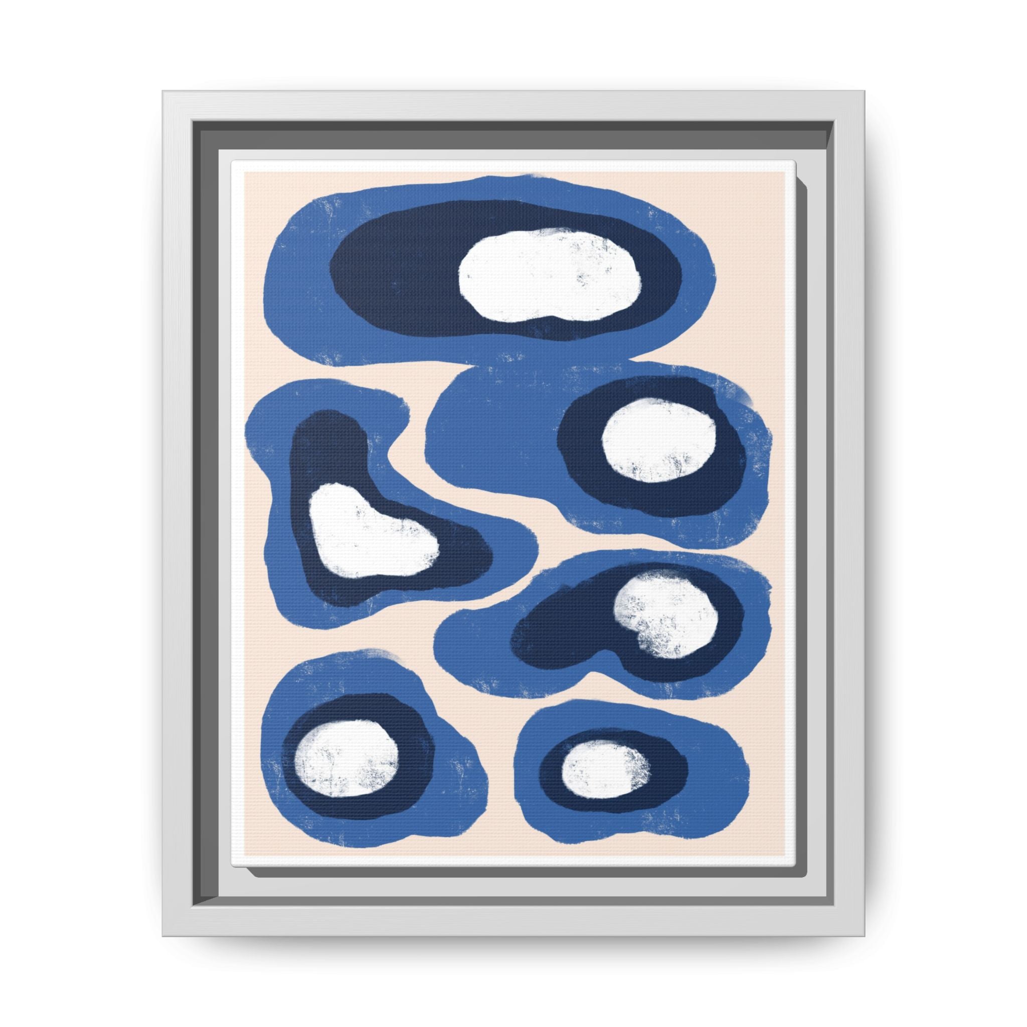 Indigo Orbit Mosaic - Framed