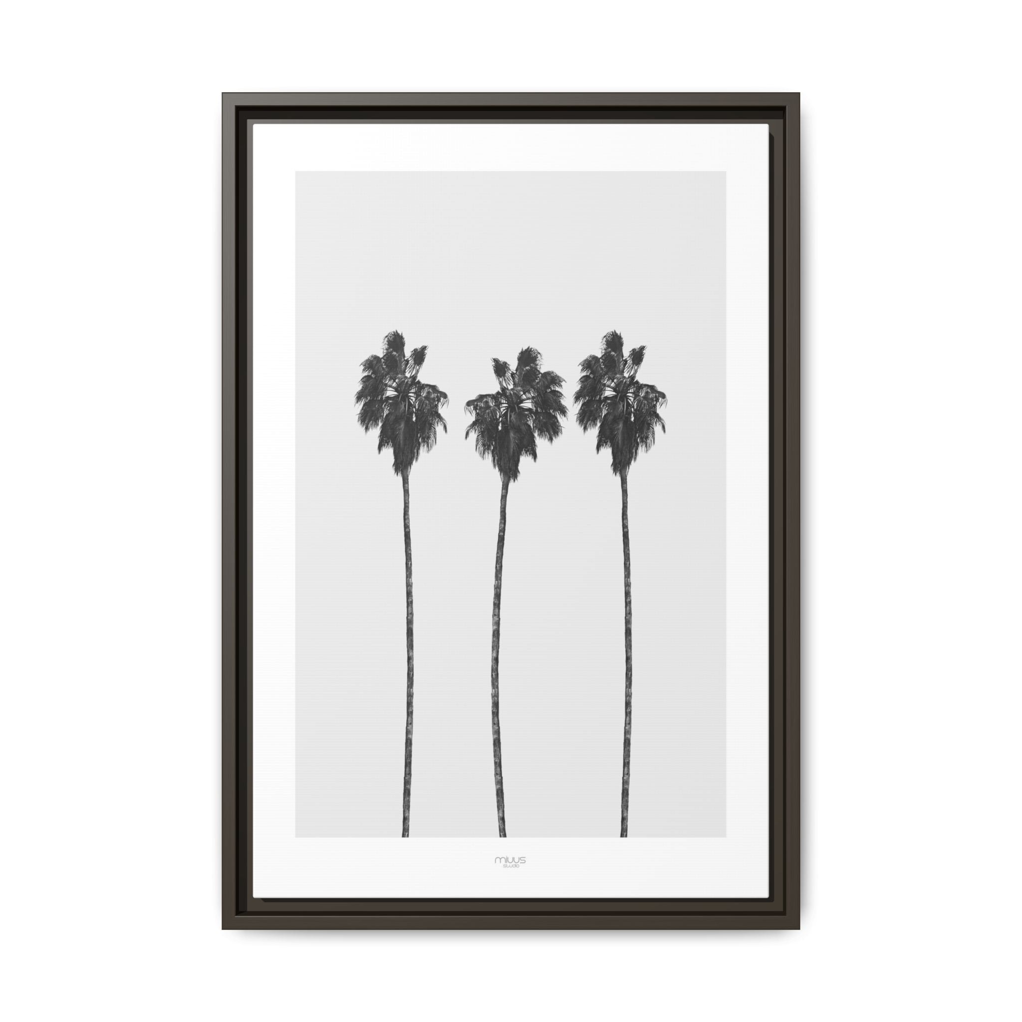 Silver Coast Palm Trio - Framed