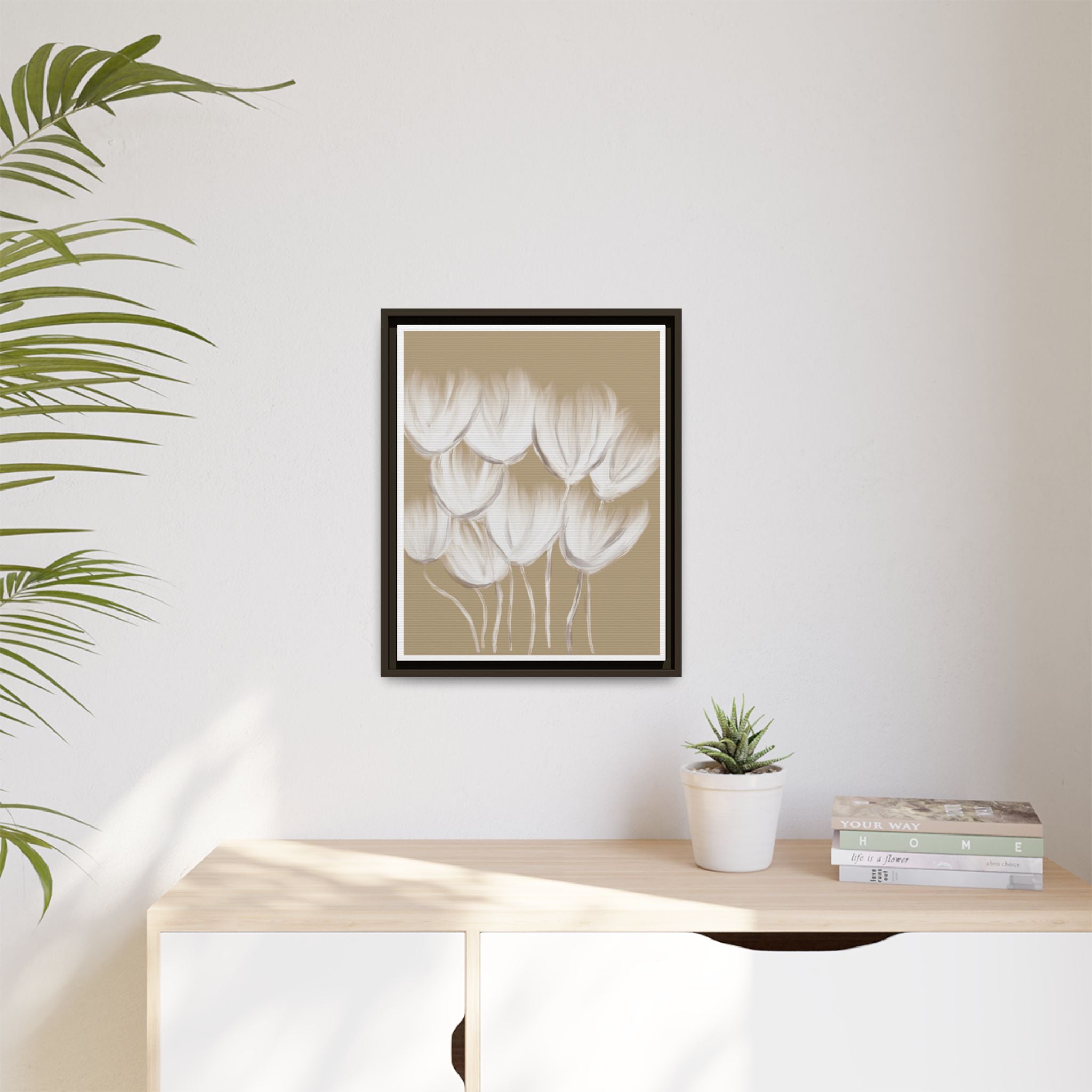 Ivory Petal Stillness - Framed