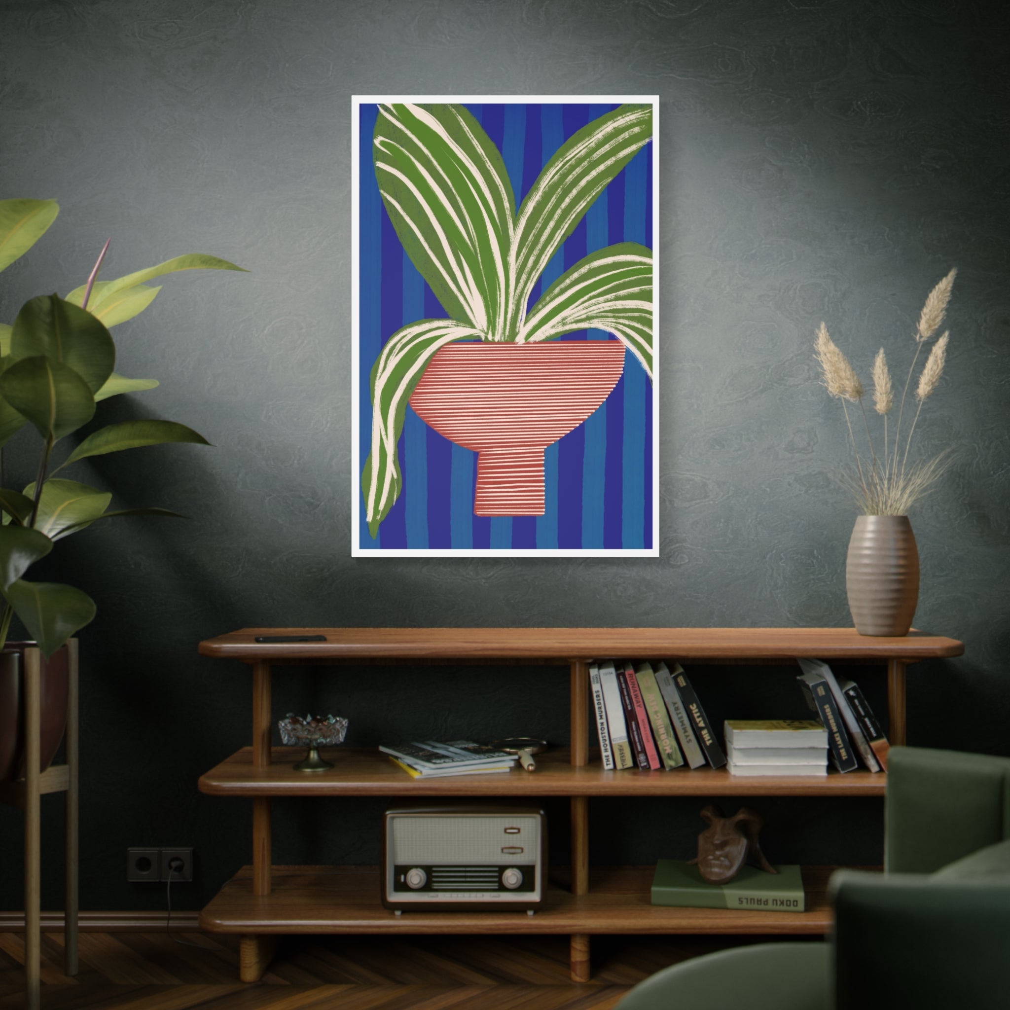 Cobalt Palm Contrast - Canvas