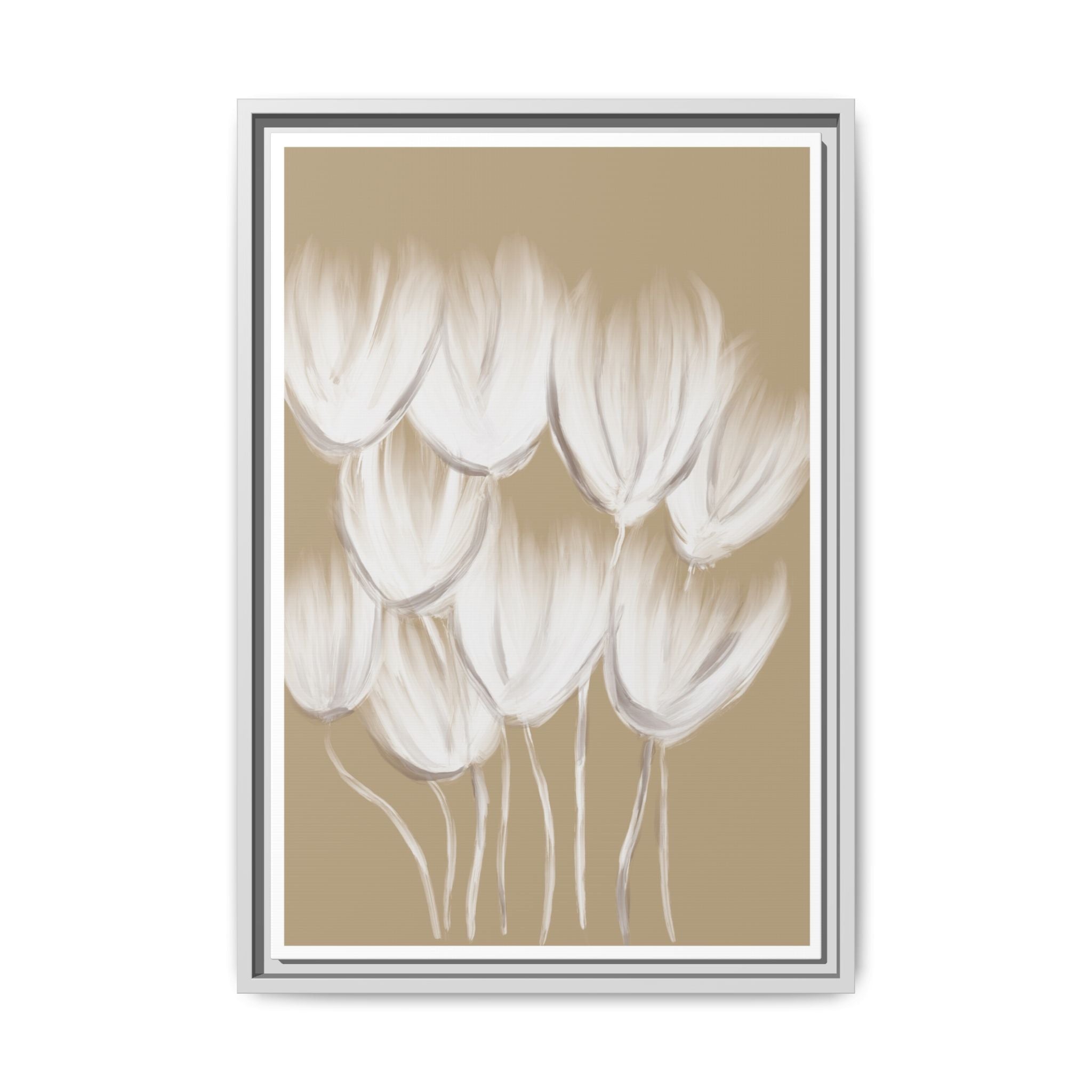 Ivory Petal Stillness - Framed