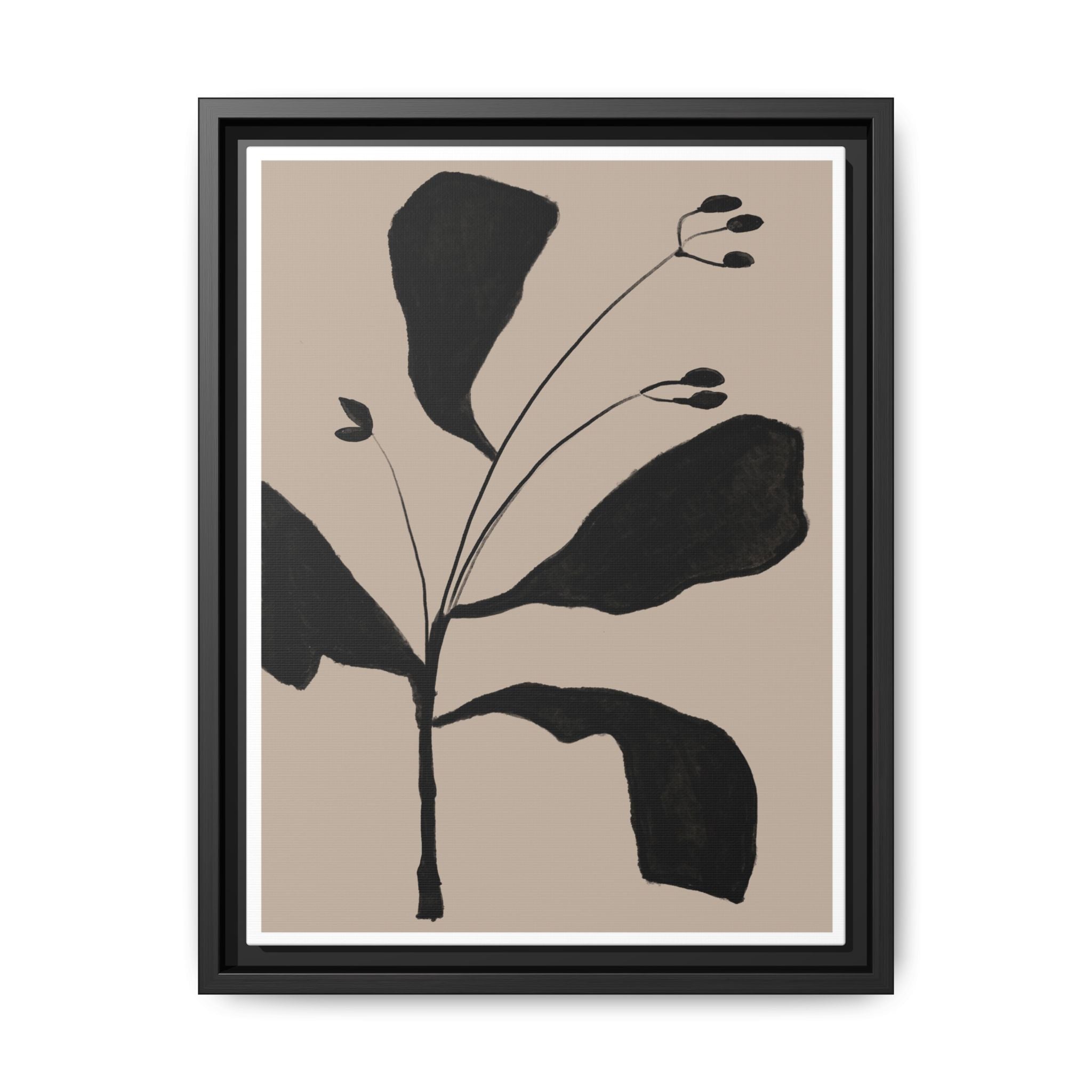 Noir Botanical Silence - Framed