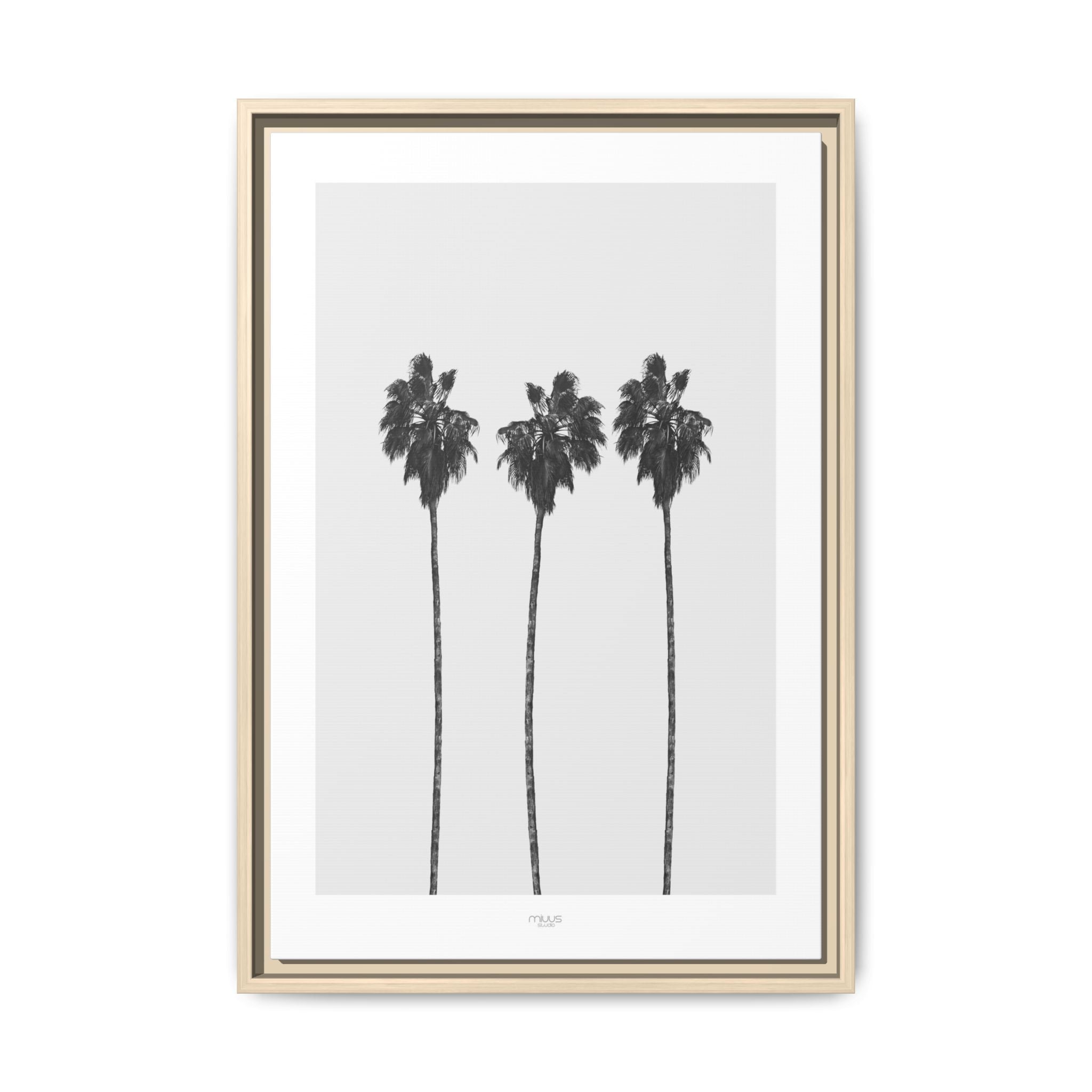 Silver Coast Palm Trio - Framed