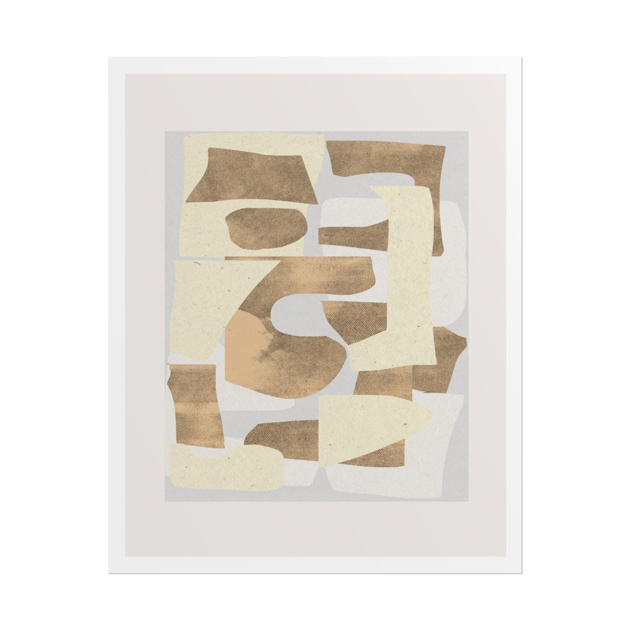 Sandstone Echo Collage Forms - Poster
