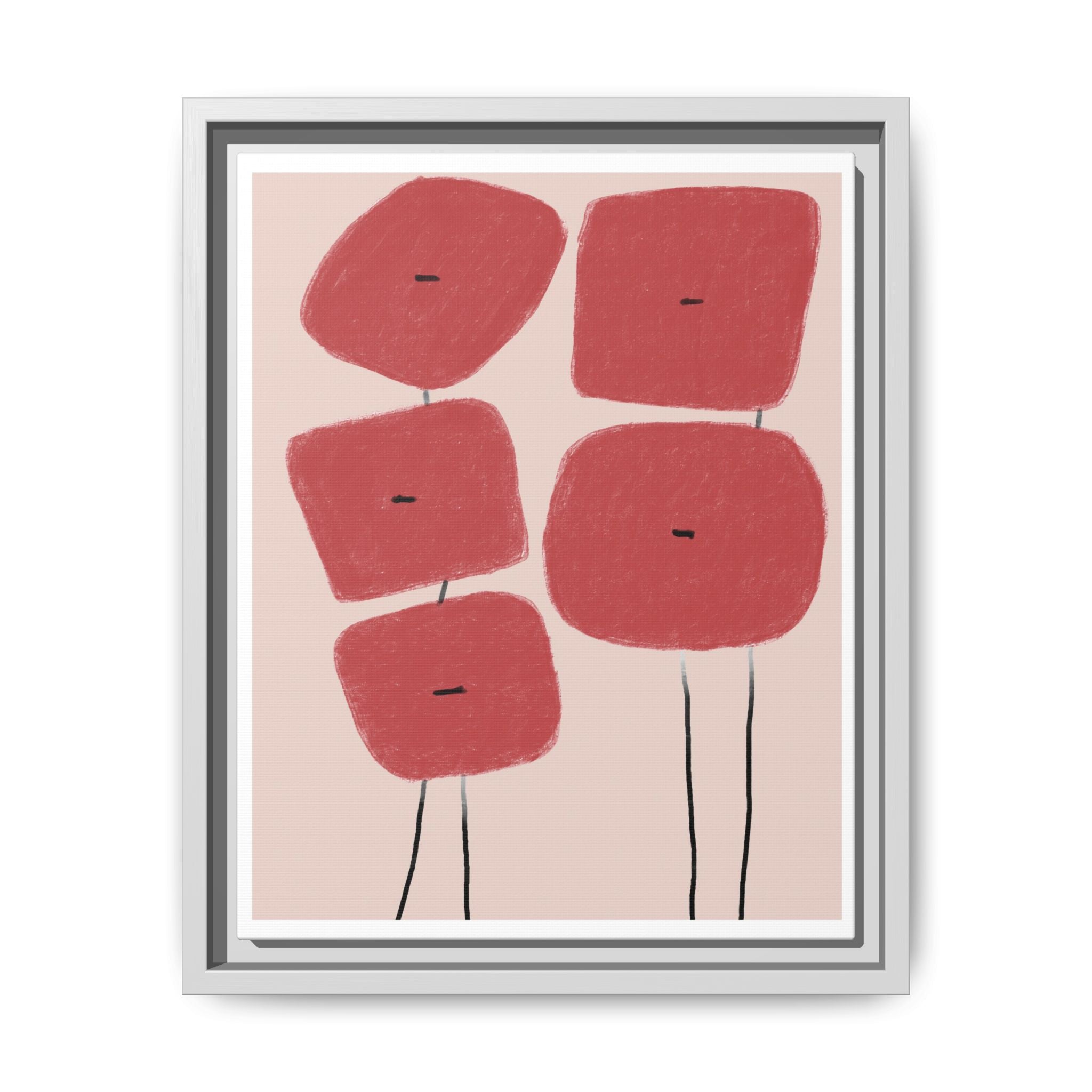 Crimson Quiet Balance - Framed
