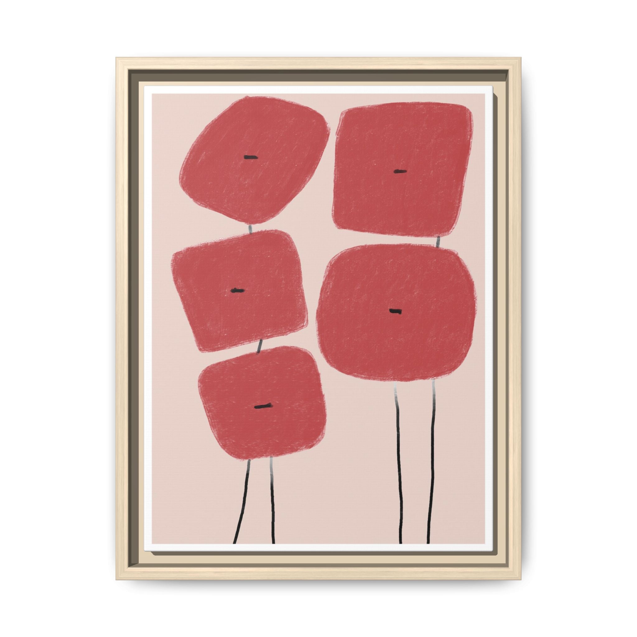 Crimson Quiet Balance - Framed